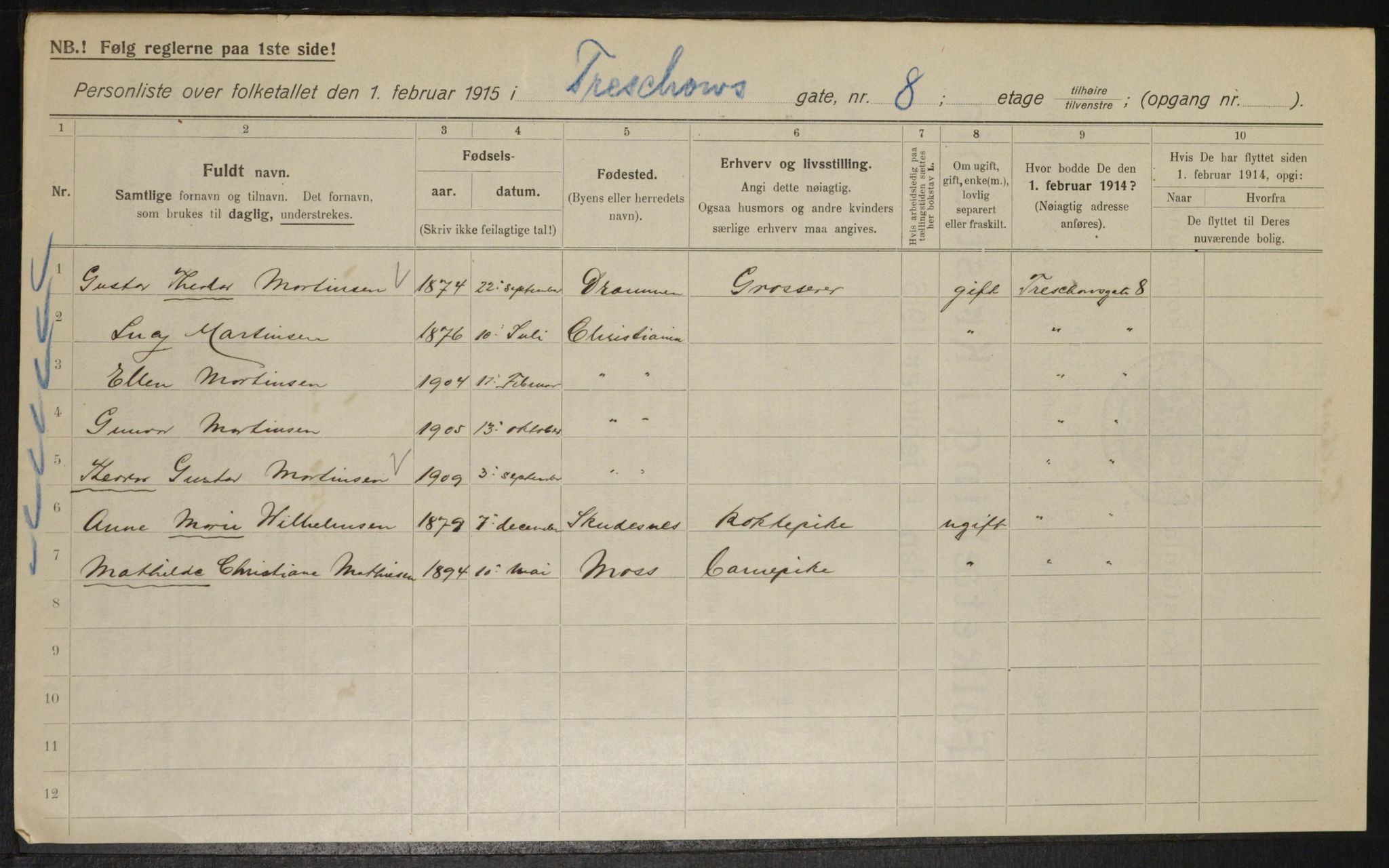 OBA, Municipal Census 1915 for Kristiania, 1915, p. 115797