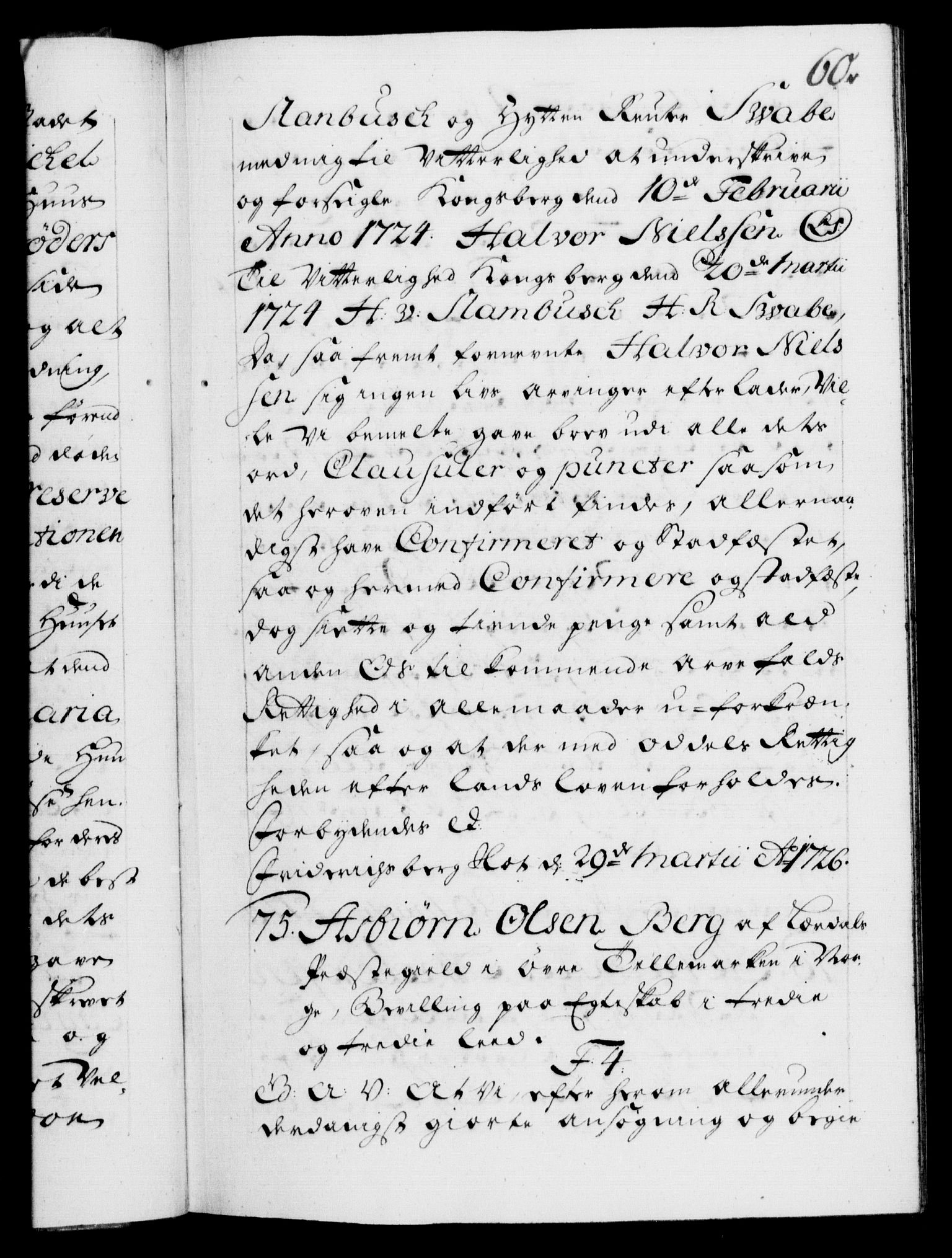 Danske Kanselli 1572-1799, RA/EA-3023/F/Fc/Fca/Fcaa/L0025: Norske registre, 1726-1728, p. 60a