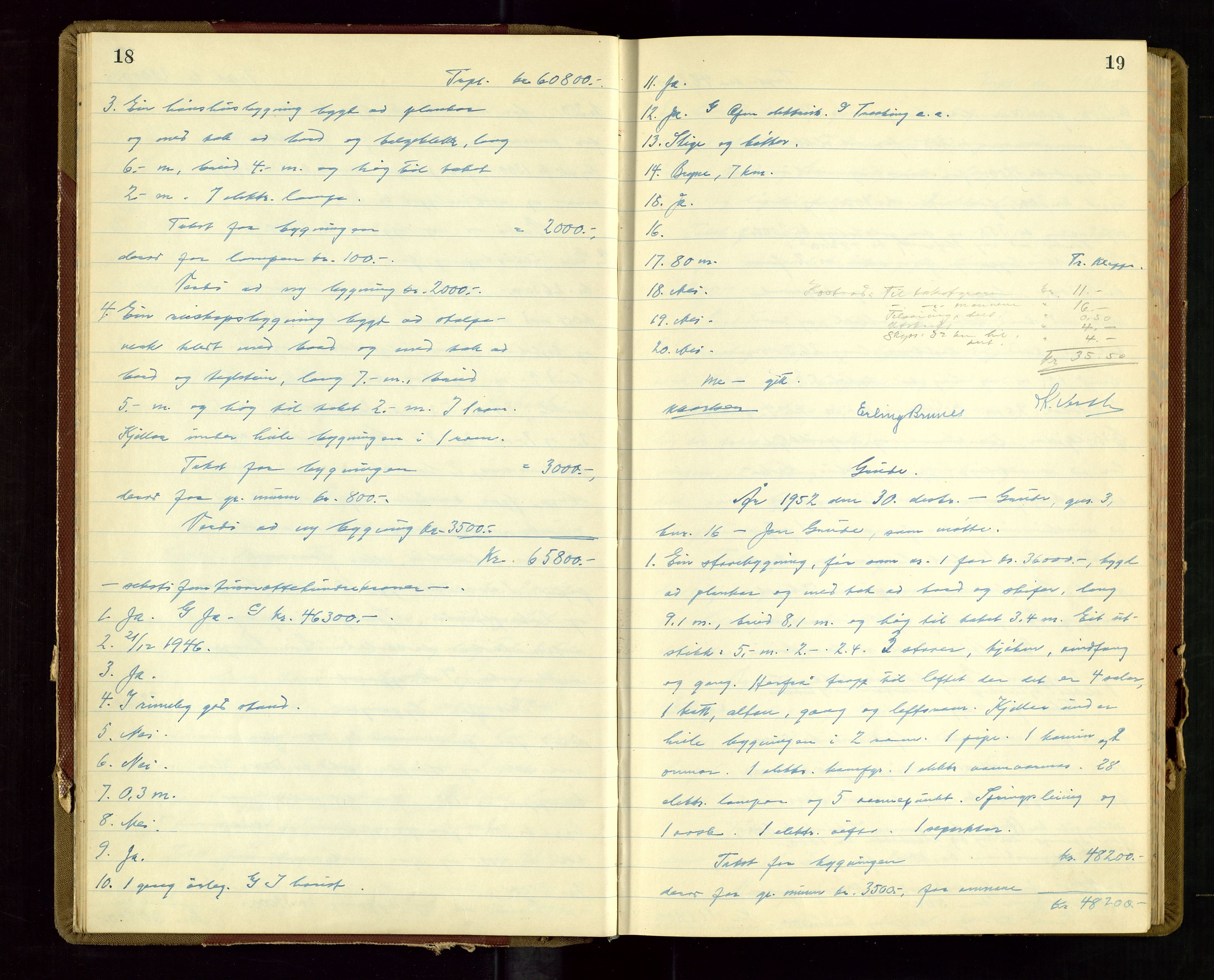 Klepp lensmannskontor, AV/SAST-A-100163/Gob/L0009: "Branntakstprotokoll", 1952-1955, p. 18-19