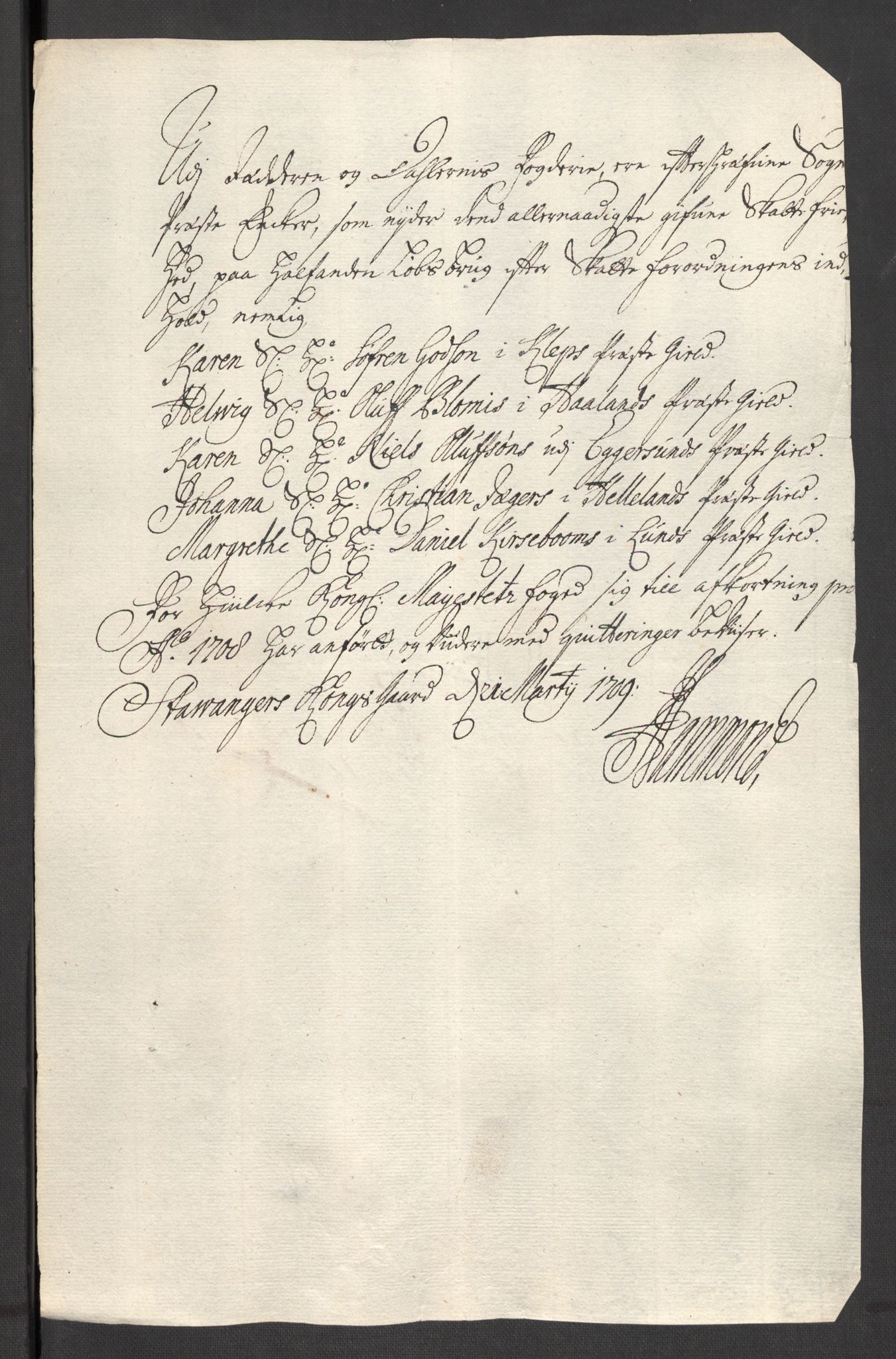 Rentekammeret inntil 1814, Reviderte regnskaper, Fogderegnskap, AV/RA-EA-4092/R46/L2733: Fogderegnskap Jæren og Dalane, 1705-1708, p. 383