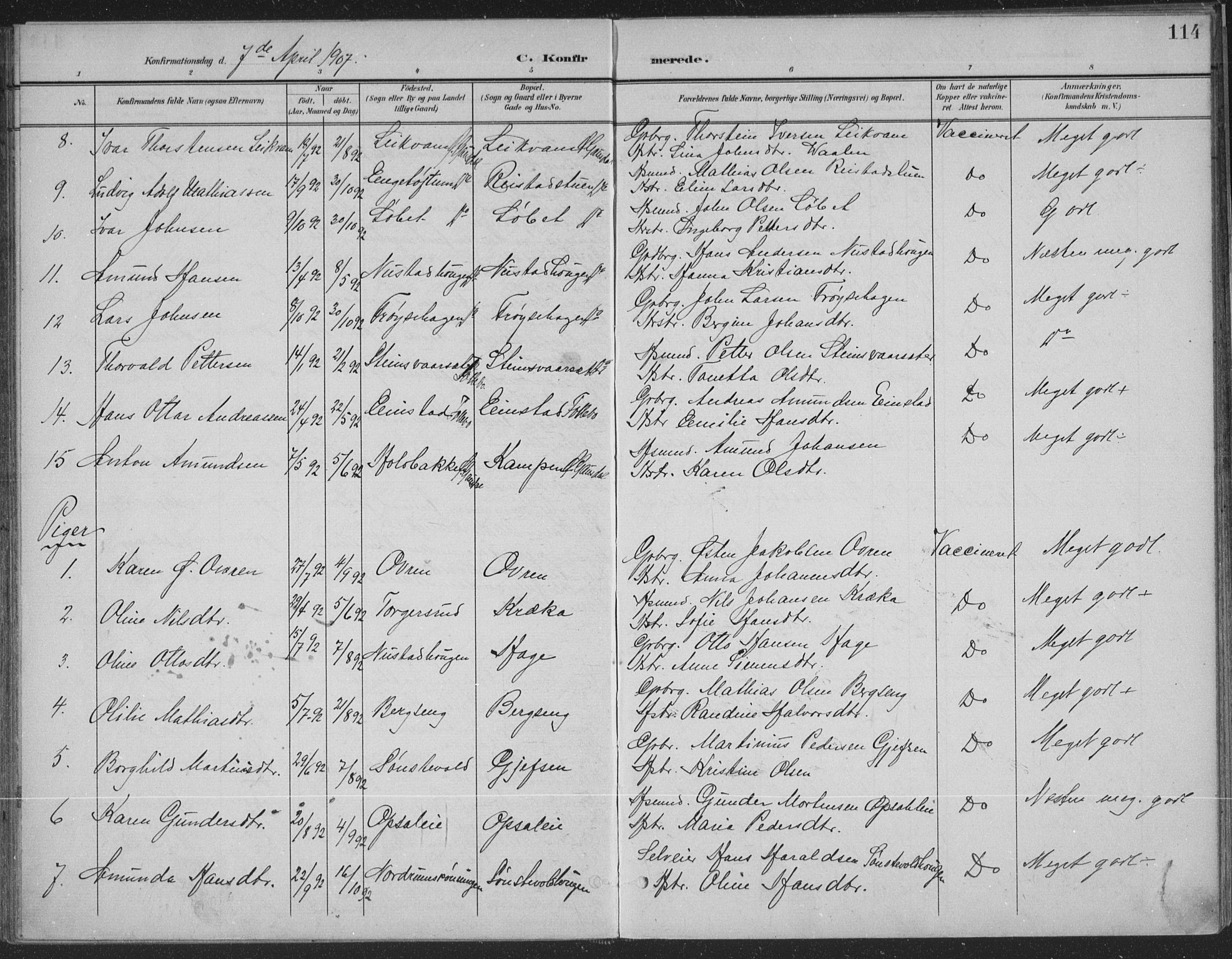 Østre Gausdal prestekontor, AV/SAH-PREST-092/H/Ha/Haa/L0004: Parish register (official) no. 4, 1898-1914, p. 114