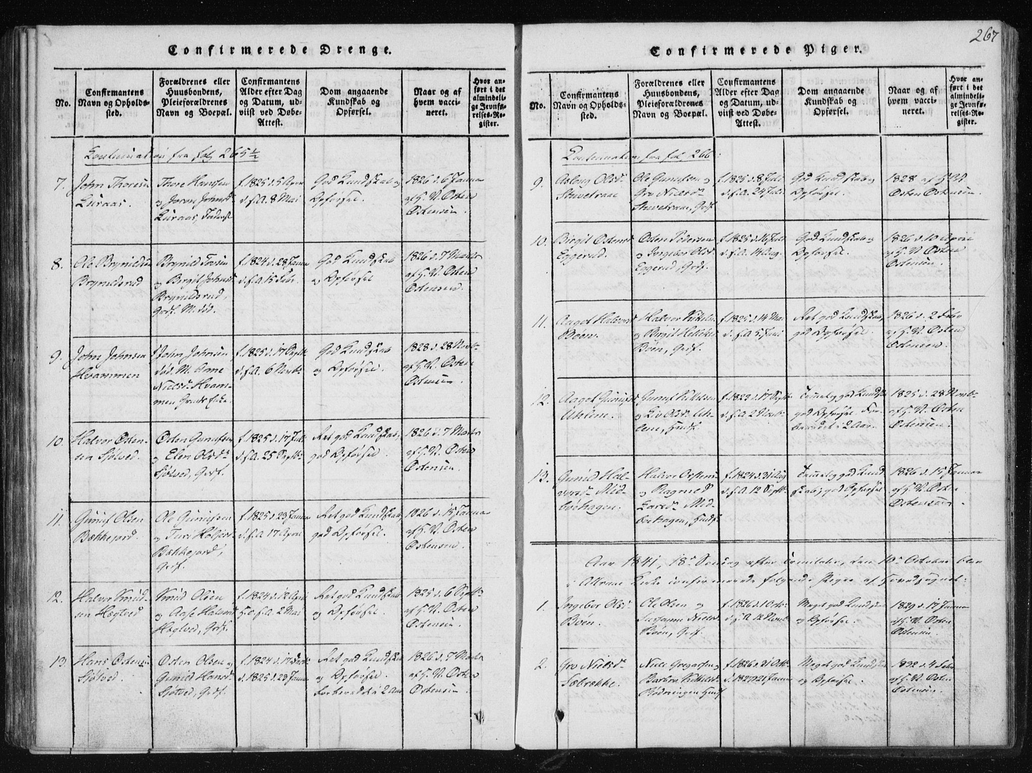 Tinn kirkebøker, SAKO/A-308/F/Fb/L0001: Parish register (official) no. II 1, 1815-1843, p. 267