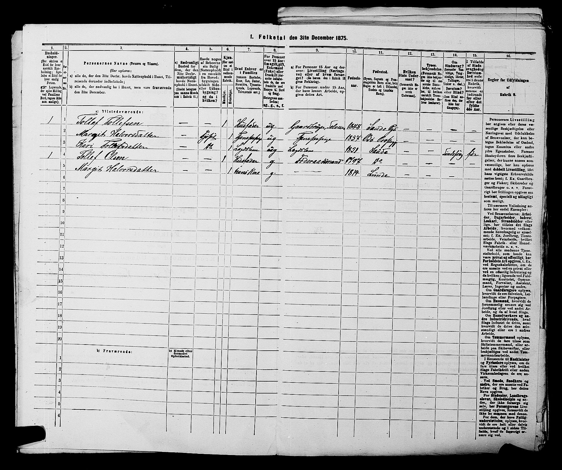 SAKO, 1875 census for 0822P Sauherad, 1875, p. 828