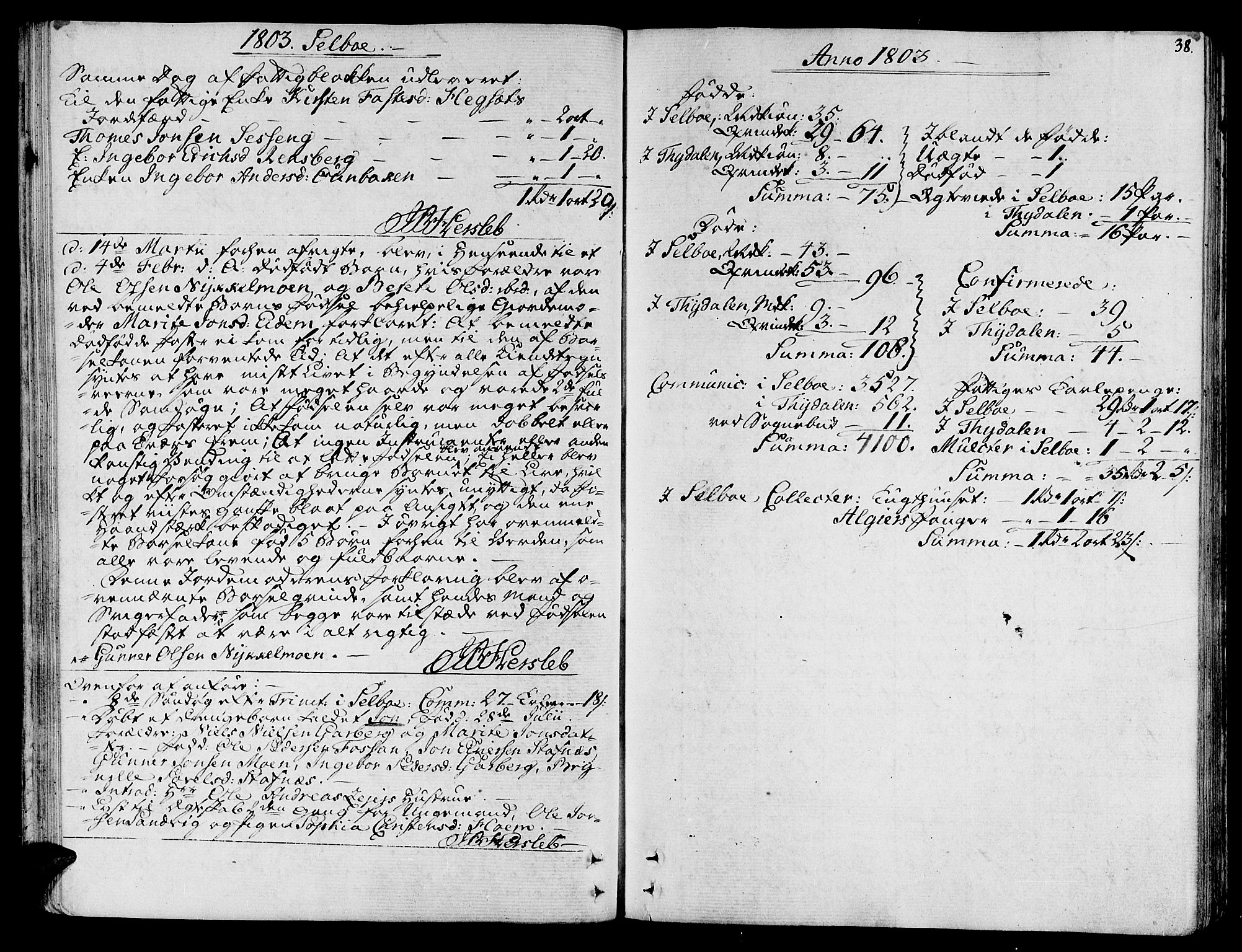 Ministerialprotokoller, klokkerbøker og fødselsregistre - Sør-Trøndelag, SAT/A-1456/695/L1140: Parish register (official) no. 695A03, 1801-1815, p. 38
