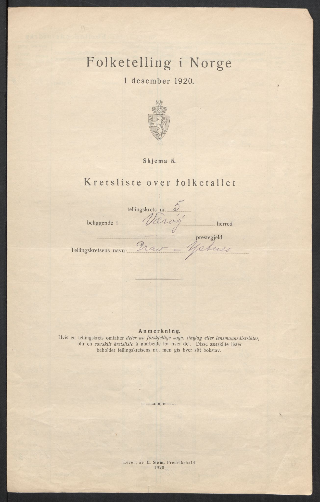 SAT, 1920 census for Værøy, 1920, p. 21