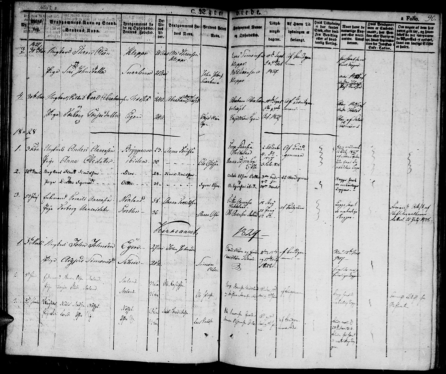 Hægebostad sokneprestkontor, AV/SAK-1111-0024/F/Fa/Fab/L0001: Parish register (official) no. A 1, 1823-1867, p. 90