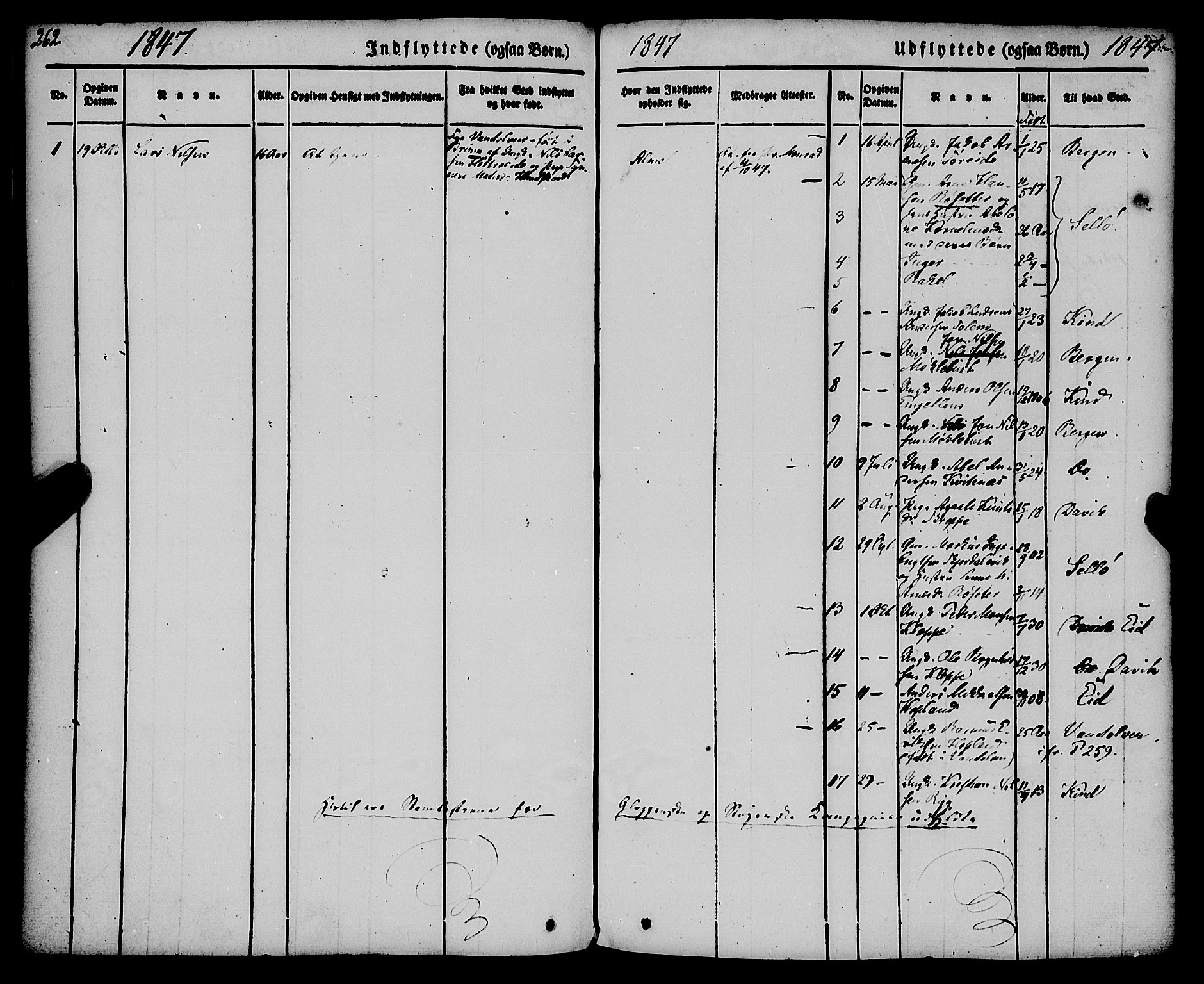 Gloppen sokneprestembete, SAB/A-80101/H/Haa/Haaa/L0008: Parish register (official) no. A 8, 1837-1855, p. 262