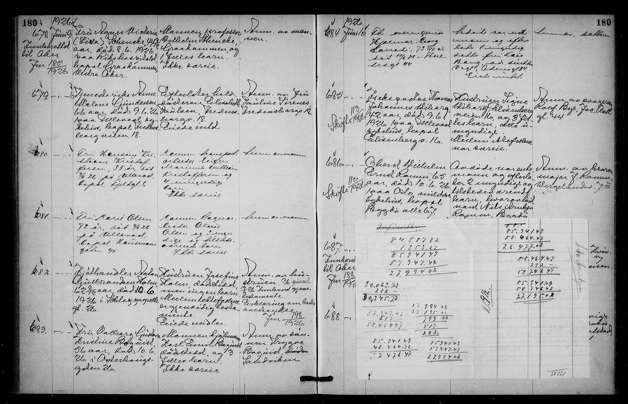 Oslo skifterett, AV/SAO-A-10383/G/Ga/Gac/L0013: Dødsfallsprotokoll, 1925-1927, p. 180