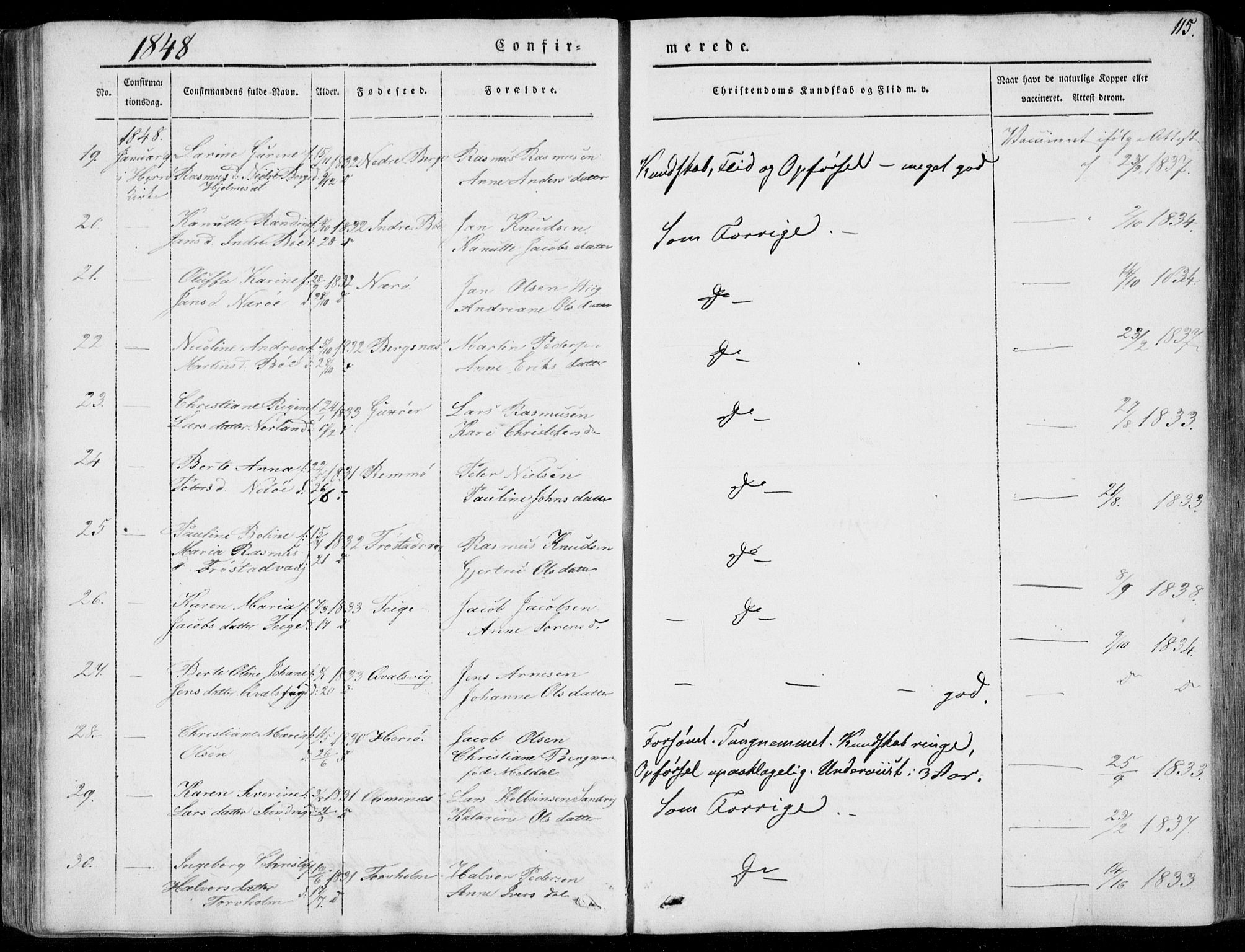 Ministerialprotokoller, klokkerbøker og fødselsregistre - Møre og Romsdal, AV/SAT-A-1454/507/L0070: Parish register (official) no. 507A05, 1842-1873, p. 115