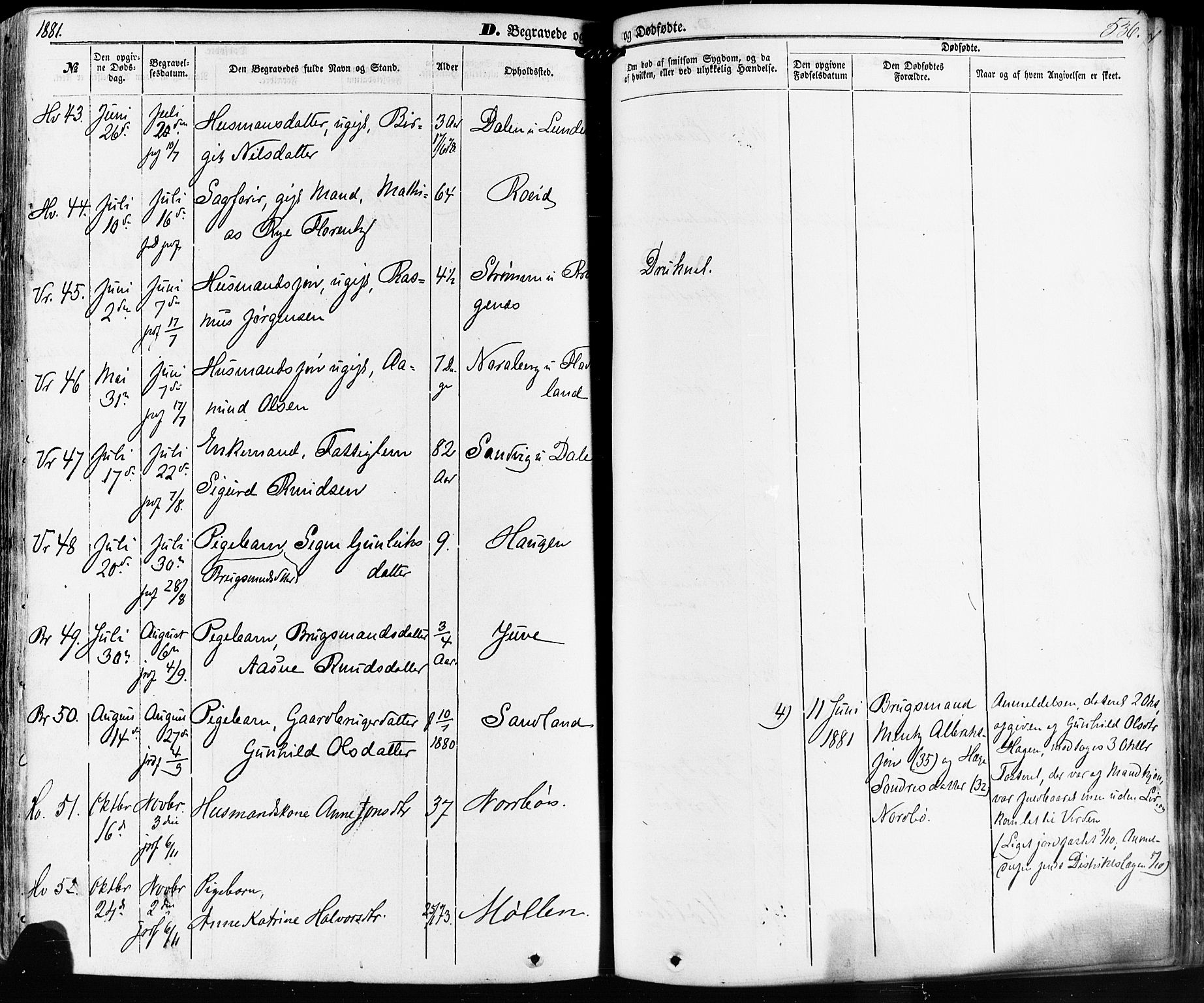 Kviteseid kirkebøker, AV/SAKO-A-276/F/Fa/L0007: Parish register (official) no. I 7, 1859-1881, p. 536