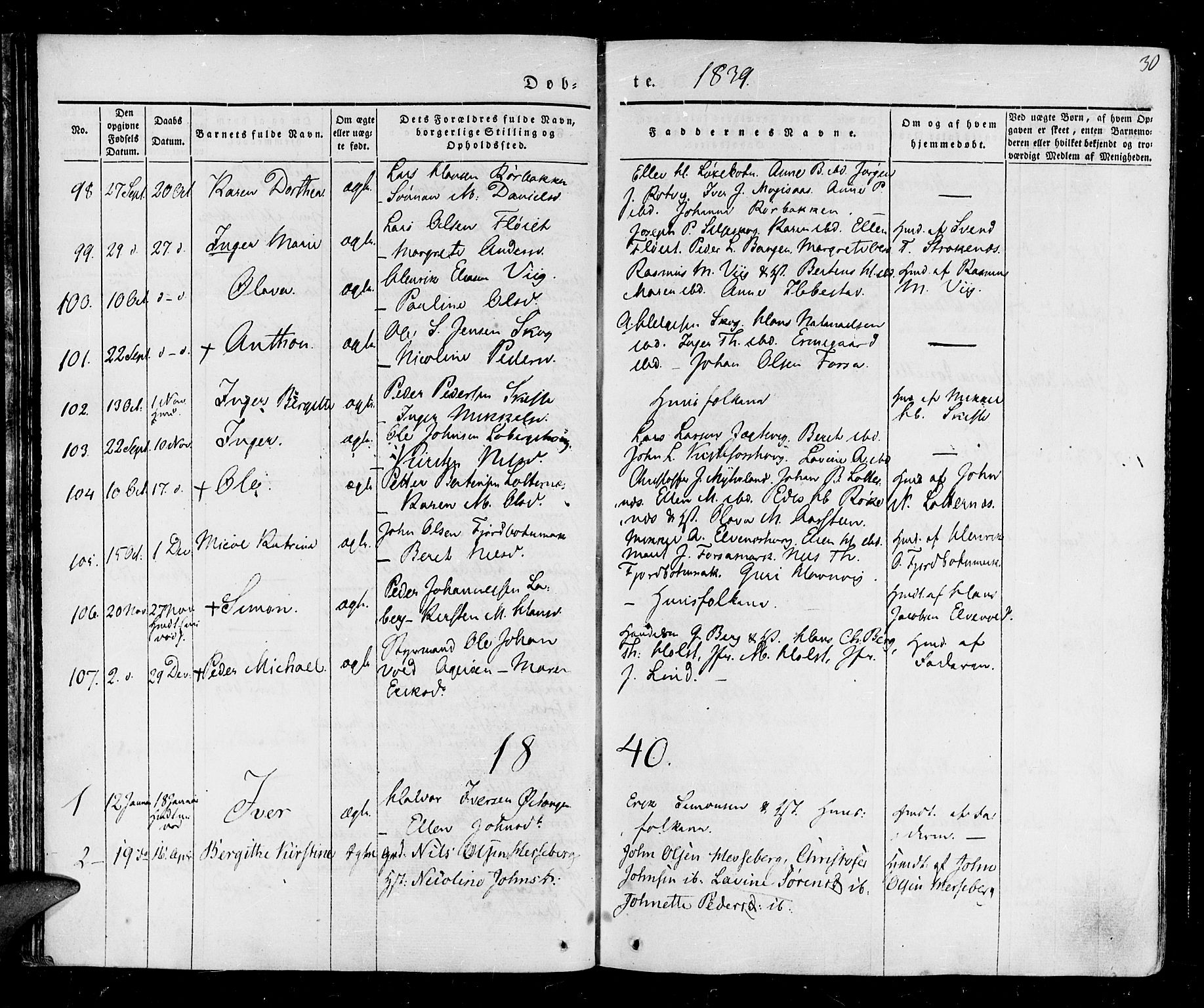 Ibestad sokneprestembete, SATØ/S-0077/H/Ha/Haa/L0006kirke: Parish register (official) no. 6, 1837-1850, p. 30