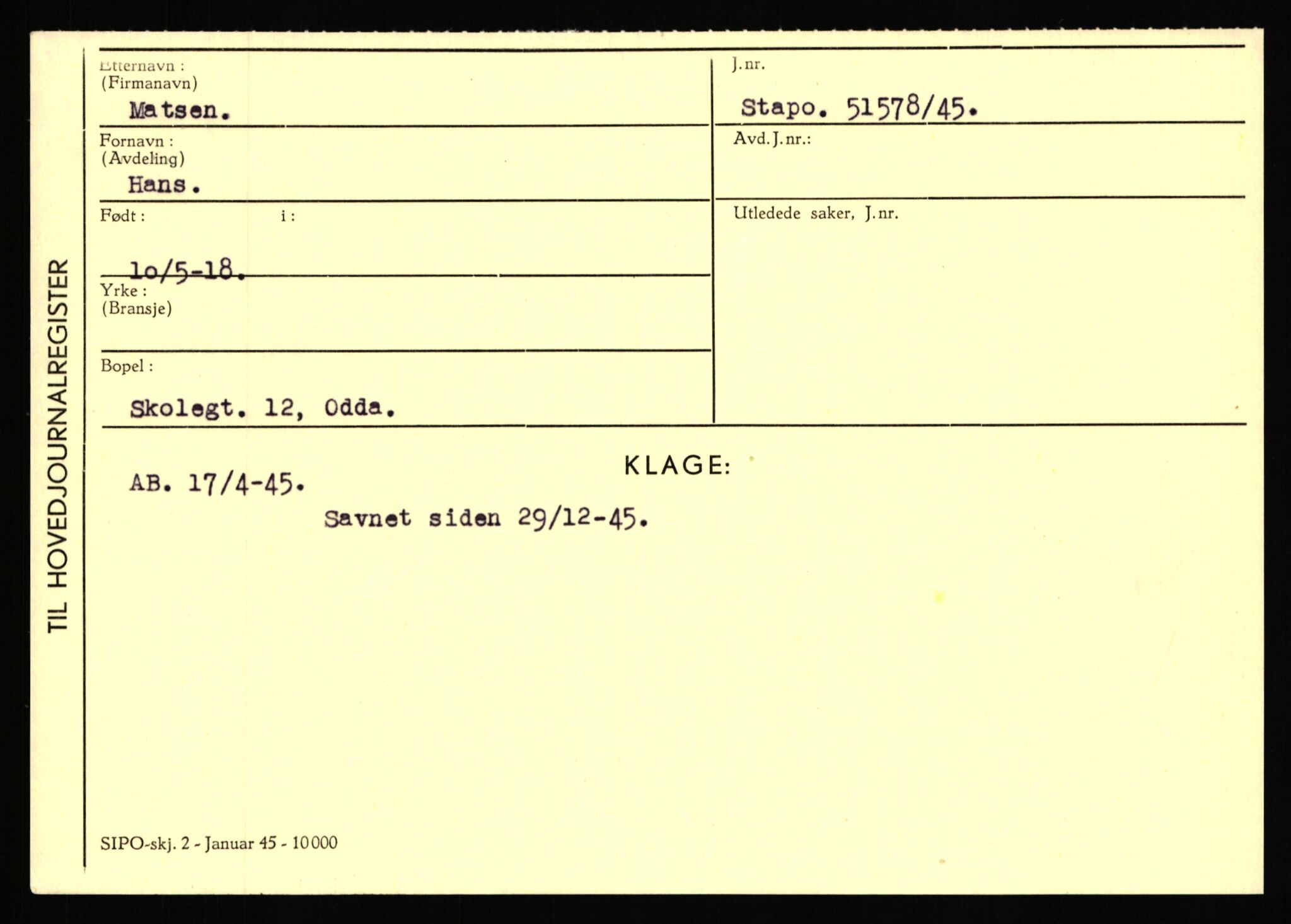 Statspolitiet - Hovedkontoret / Osloavdelingen, AV/RA-S-1329/C/Ca/L0010: Lind - Moksnes, 1943-1945, p. 2387