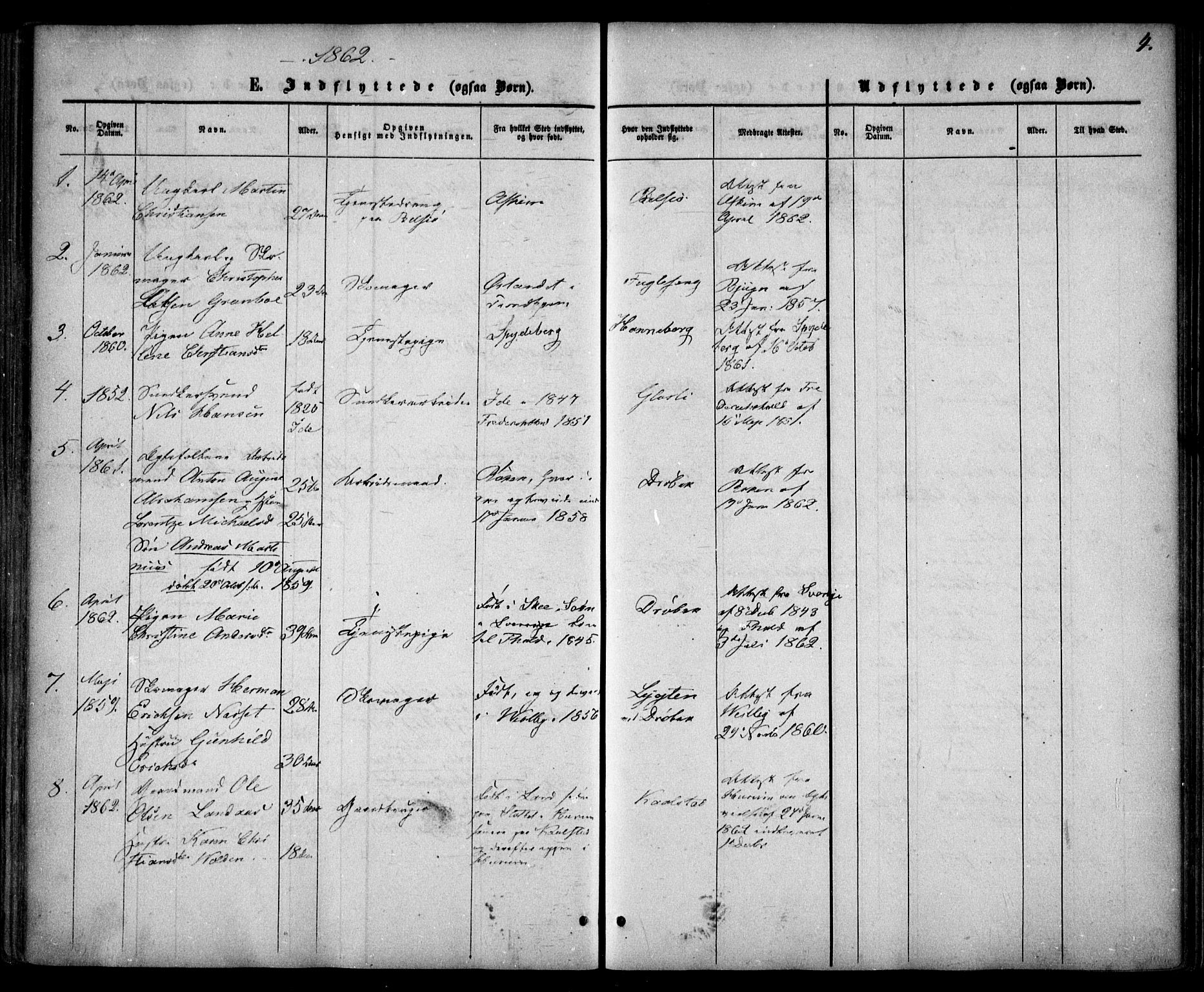 Drøbak prestekontor Kirkebøker, SAO/A-10142a/F/Fa/L0002: Parish register (official) no. I 2, 1858-1870, p. 4