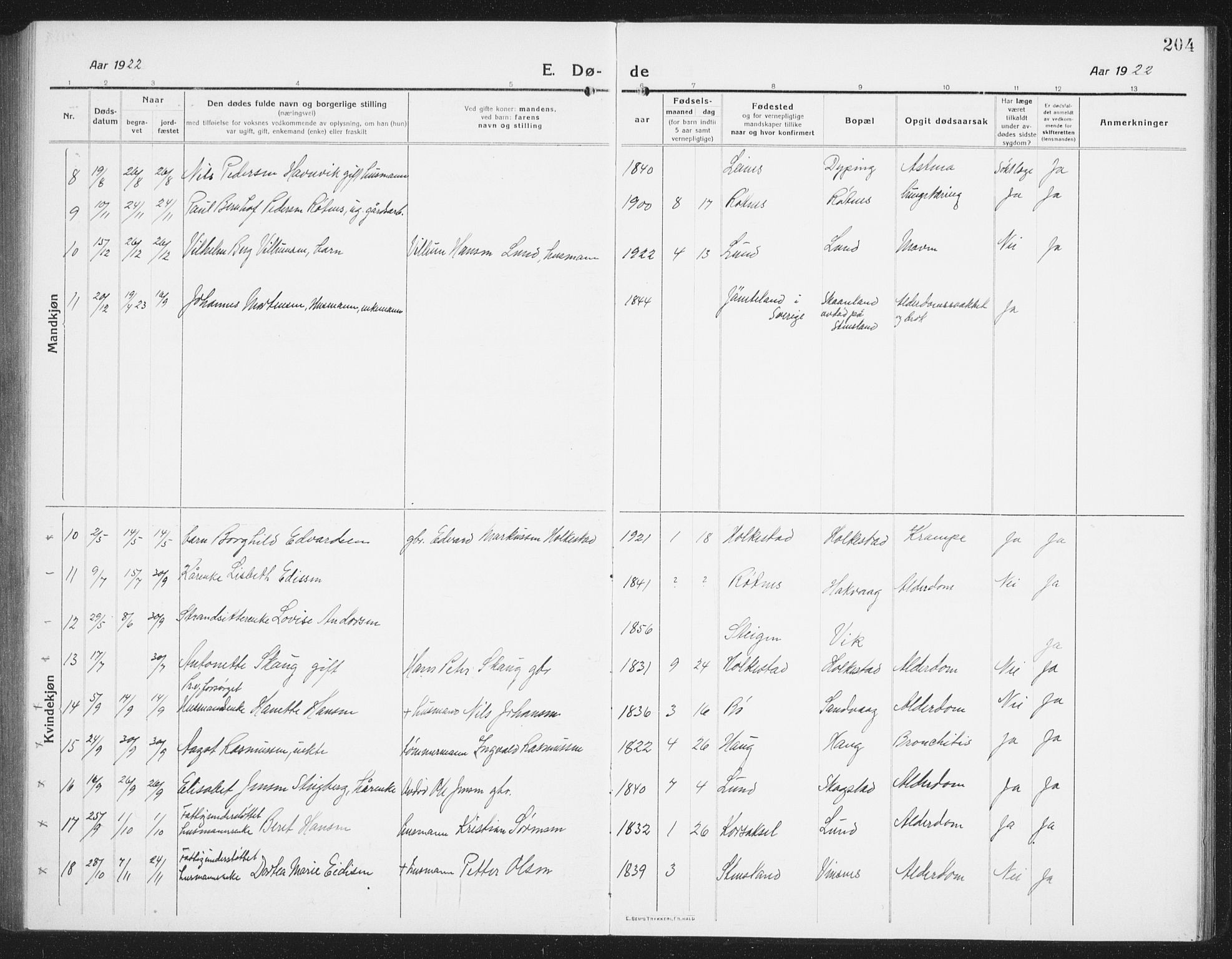 Ministerialprotokoller, klokkerbøker og fødselsregistre - Nordland, SAT/A-1459/855/L0817: Parish register (copy) no. 855C06, 1917-1934, p. 204