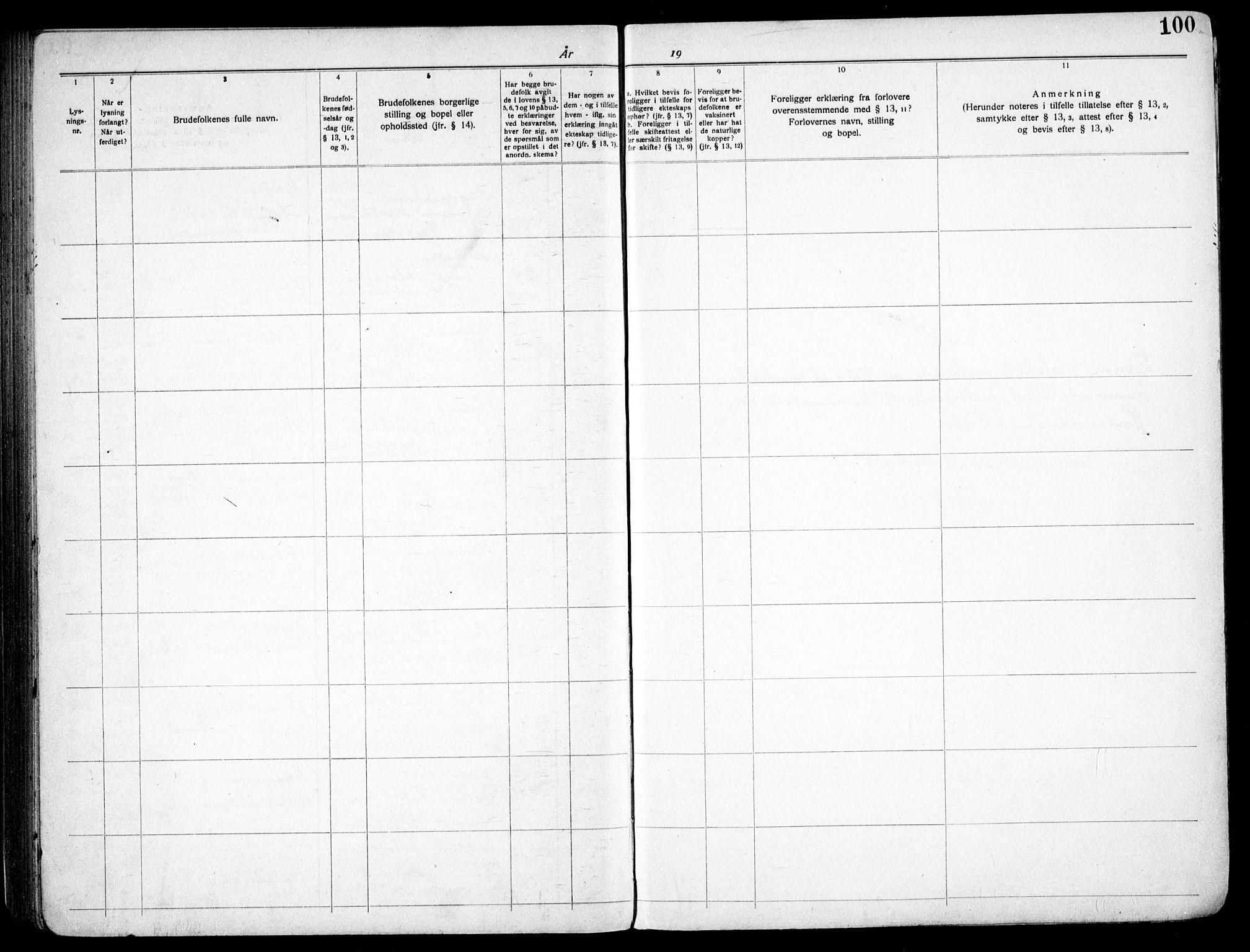Paulus prestekontor Kirkebøker, SAO/A-10871/H/Ha/L0005: Banns register no. 5, 1932-1938, p. 100