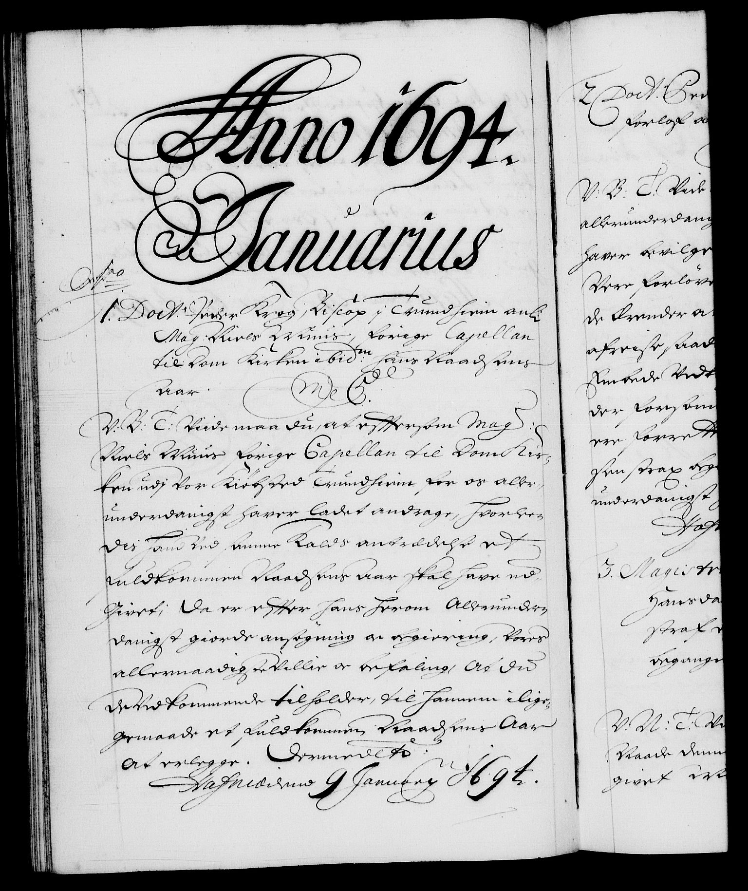Danske Kanselli 1572-1799, RA/EA-3023/F/Fc/Fca/Fcab/L0015: Norske tegnelser (mikrofilm), 1692-1699, p. 151b