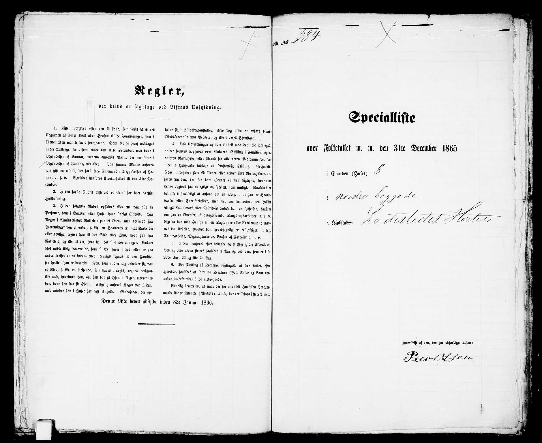 RA, 1865 census for Horten, 1865, p. 805