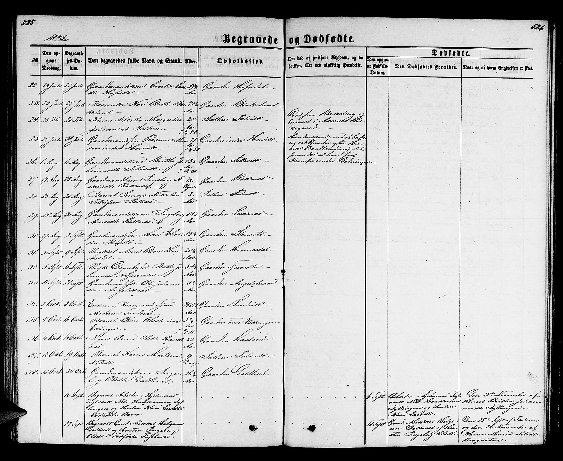 Hamre sokneprestembete, SAB/A-75501/H/Ha/Hab: Parish register (copy) no. B 2, 1863-1880, p. 525-526