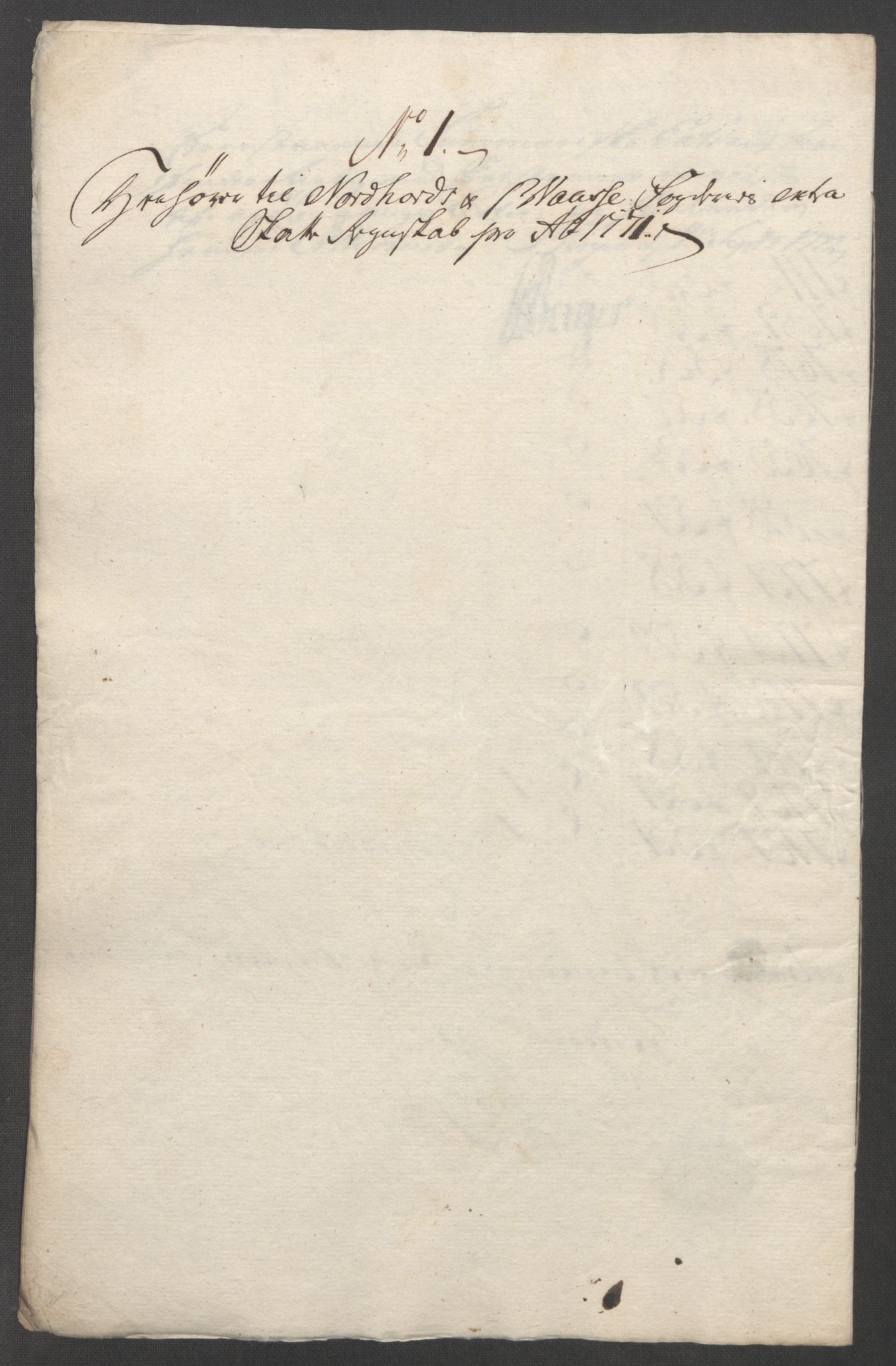 Rentekammeret inntil 1814, Reviderte regnskaper, Fogderegnskap, RA/EA-4092/R51/L3303: Ekstraskatten Nordhordland og Voss, 1762-1772, p. 594