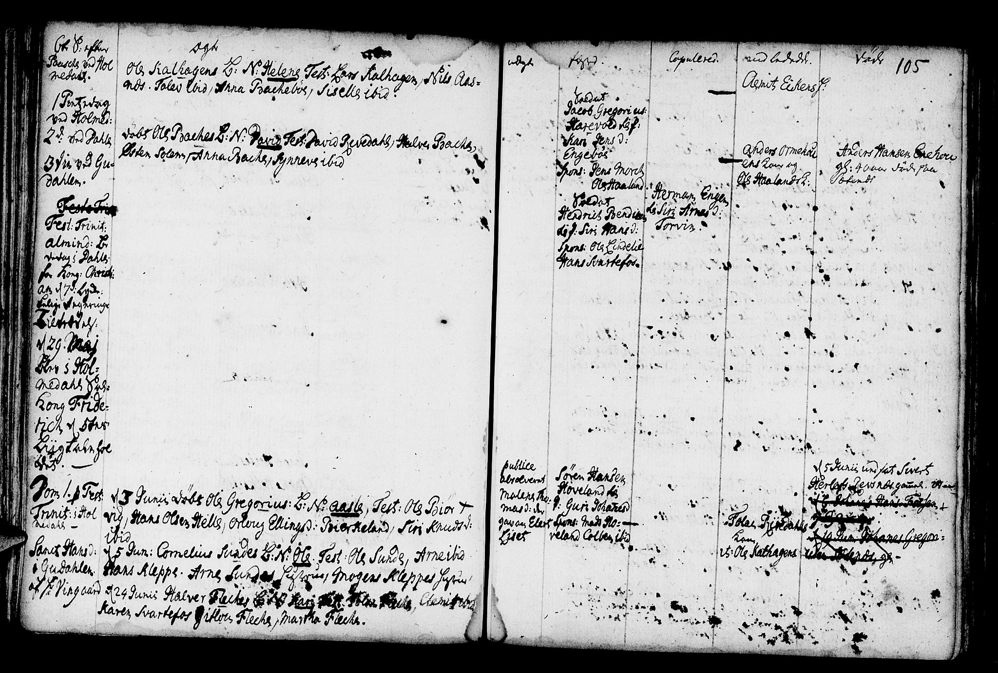 Fjaler sokneprestembete, SAB/A-79801/H/Haa/Haaa/L0001: Parish register (official) no. A 1, 1755-1778, p. 105