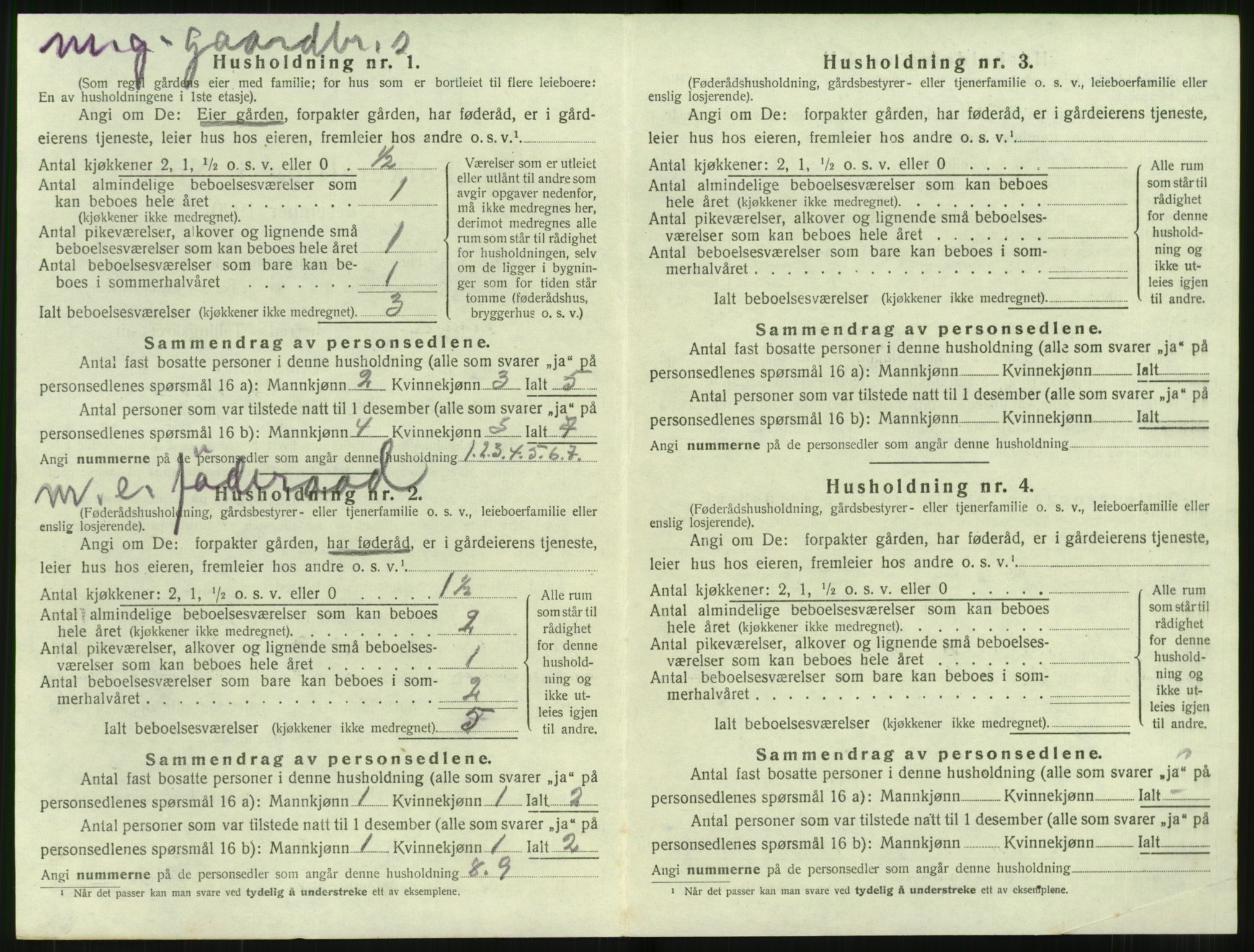 SAT, 1920 census for Stordal, 1920, p. 291