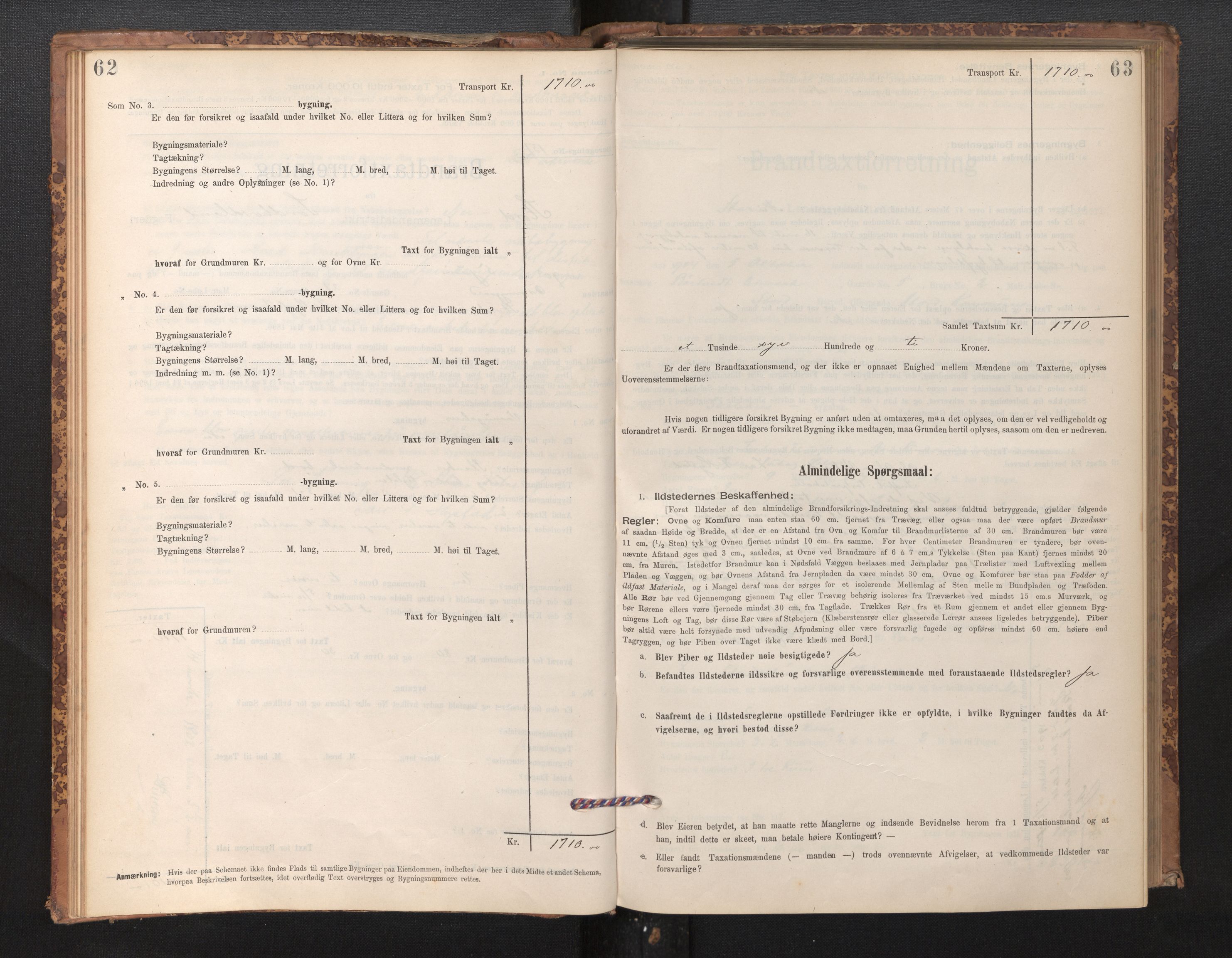 Lensmannen i Stord, SAB/A-35001/0012/L0002: Branntakstprotokoll, skjematakst, 1897-1922, p. 62-63