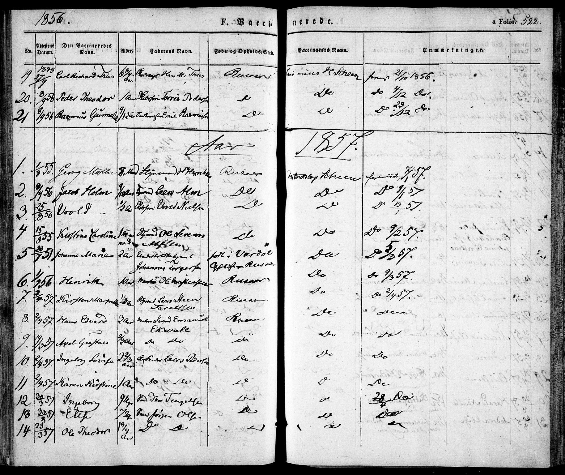 Risør sokneprestkontor, AV/SAK-1111-0035/F/Fa/L0003: Parish register (official) no. A 3, 1838-1864, p. 522