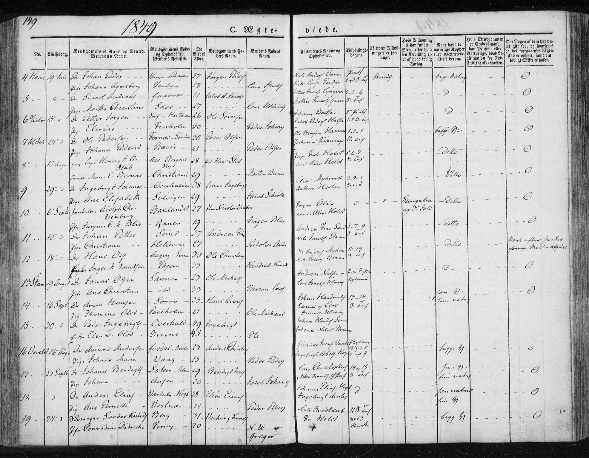 Ministerialprotokoller, klokkerbøker og fødselsregistre - Nordland, SAT/A-1459/830/L0447: Parish register (official) no. 830A11, 1831-1854, p. 149
