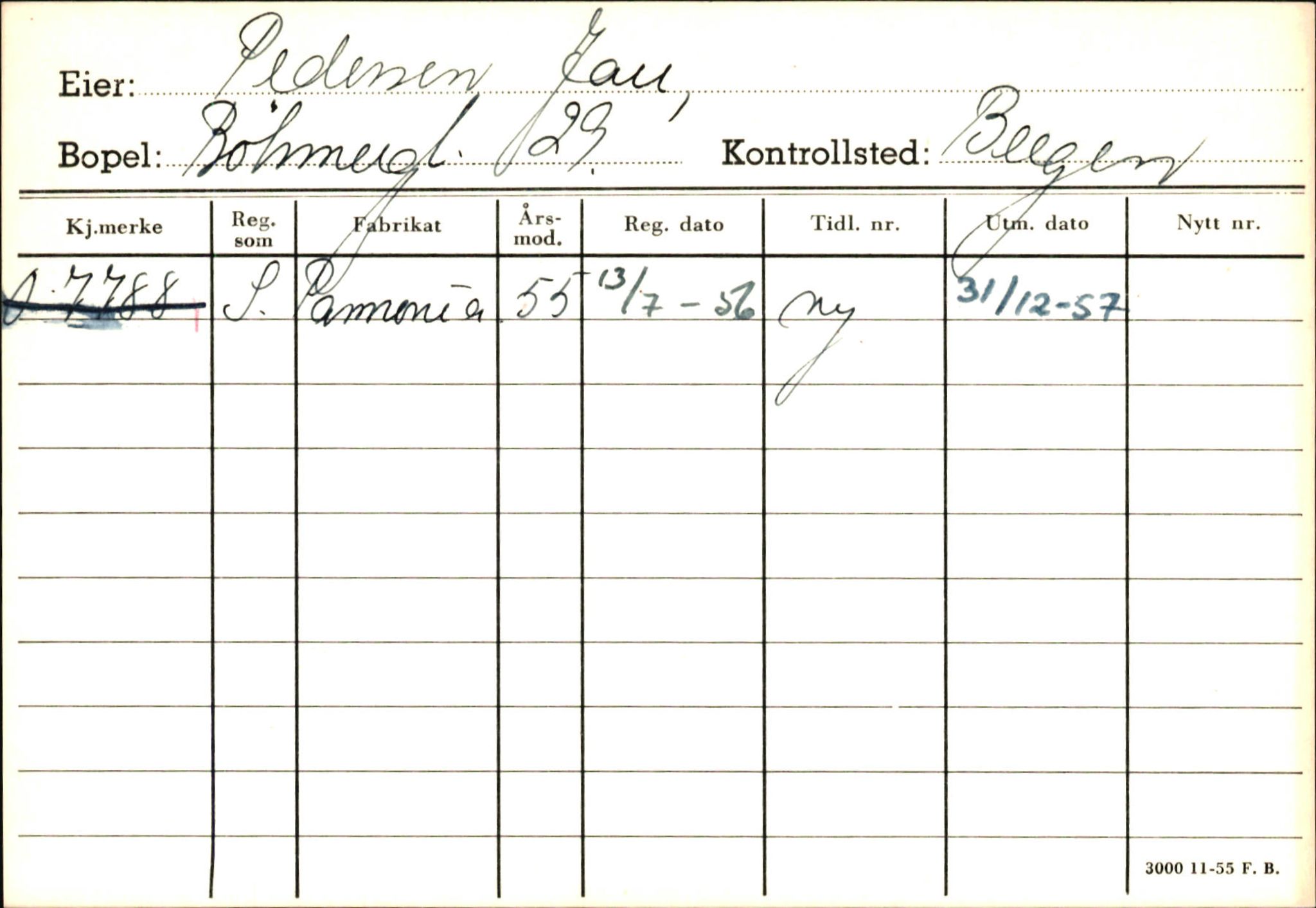 Statens vegvesen, Hordaland vegkontor, AV/SAB-A-5201/2/Hb/L0028: O-eierkort P-R, 1920-1971, p. 5