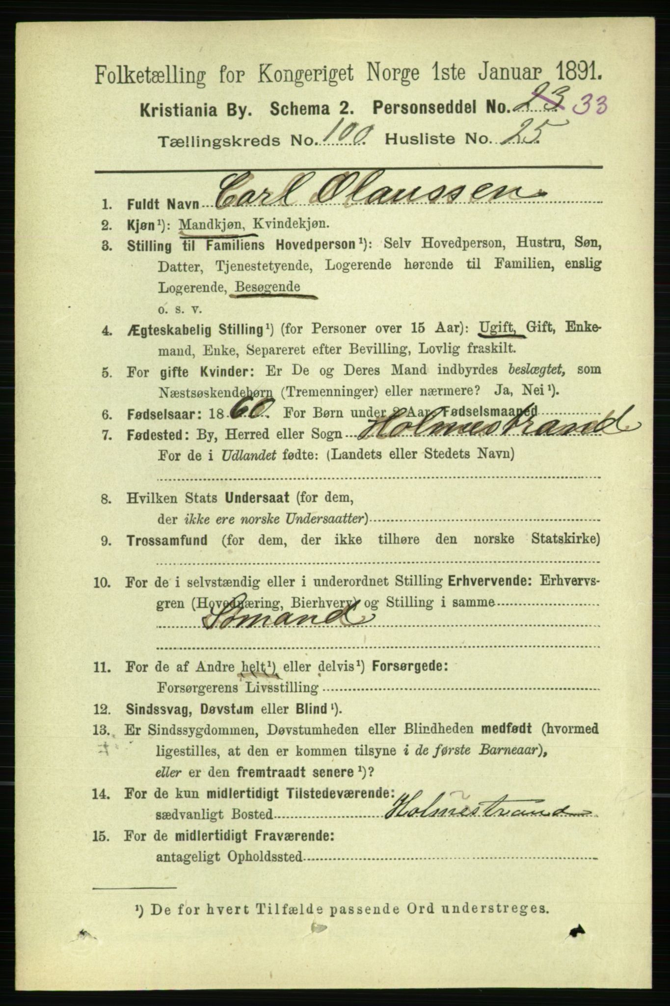 RA, 1891 census for 0301 Kristiania, 1891, p. 49957