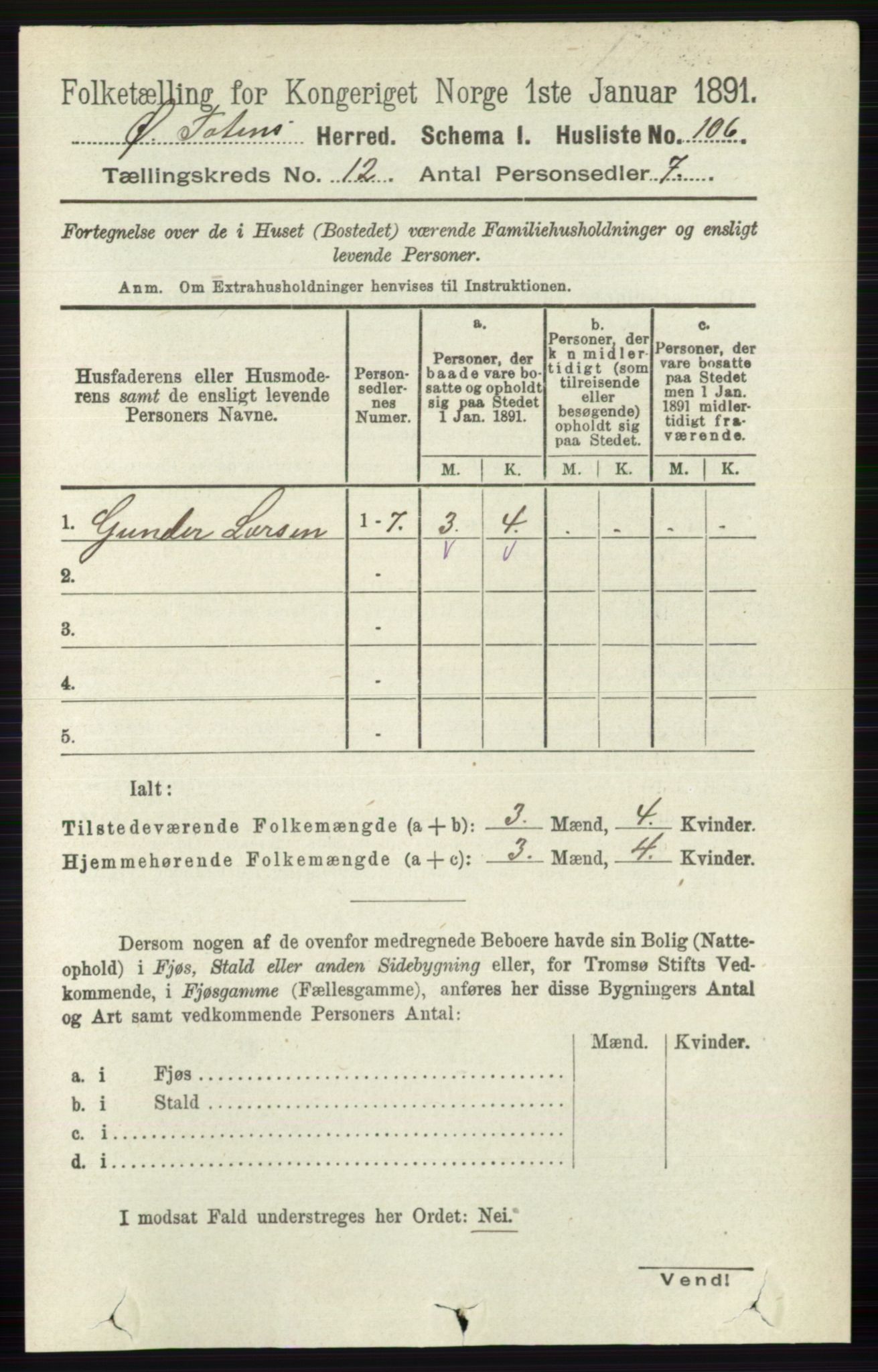 RA, 1891 census for 0528 Østre Toten, 1891, p. 7759