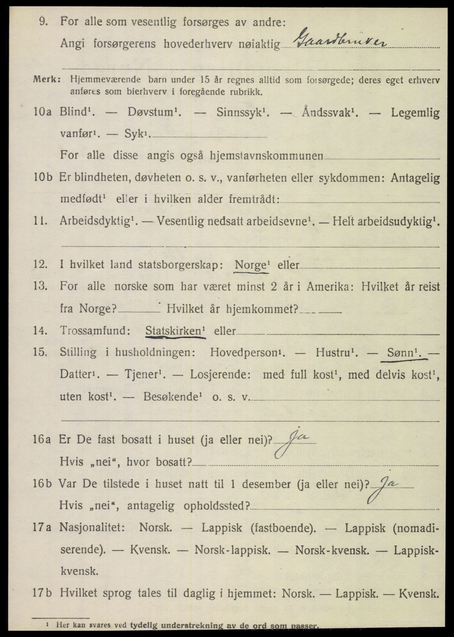 SAT, 1920 census for Hattfjelldal, 1920, p. 2285