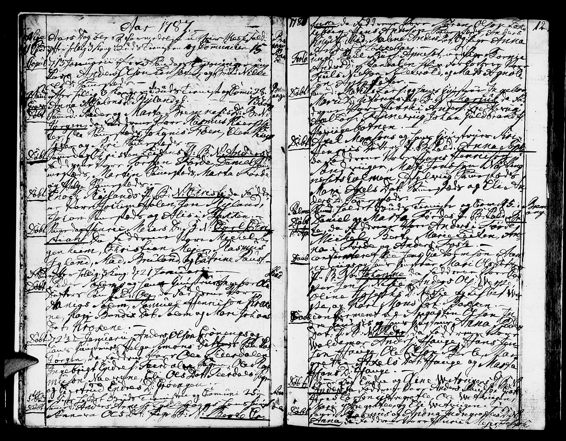 Kinn sokneprestembete, SAB/A-80801/H/Haa/Haaa/L0003: Parish register (official) no. A 3, 1785-1821, p. 12