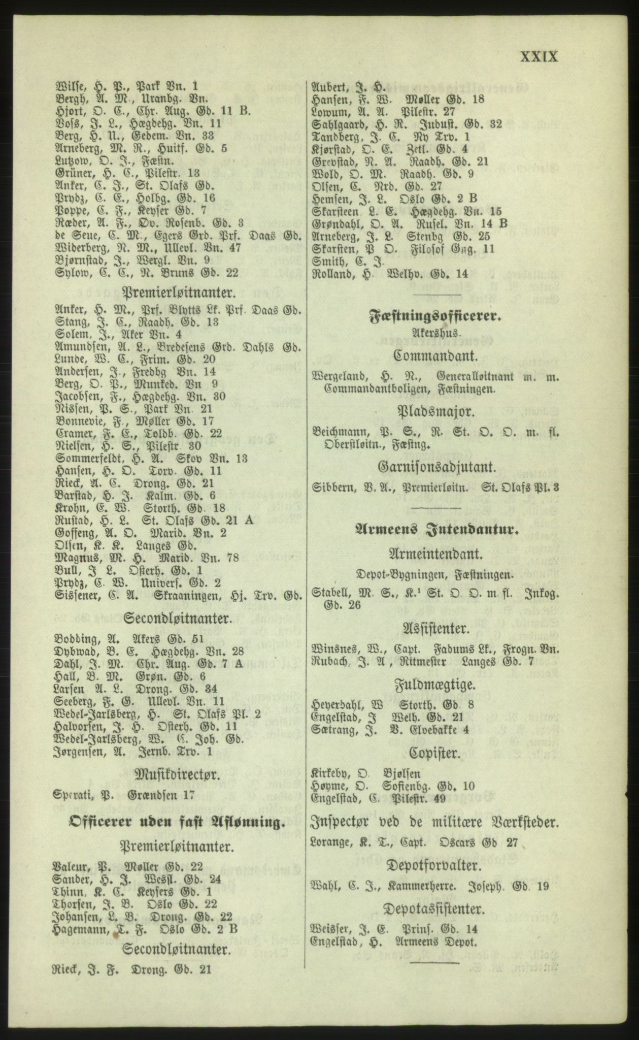 Kristiania/Oslo adressebok, PUBL/-, 1879, p. XXIX