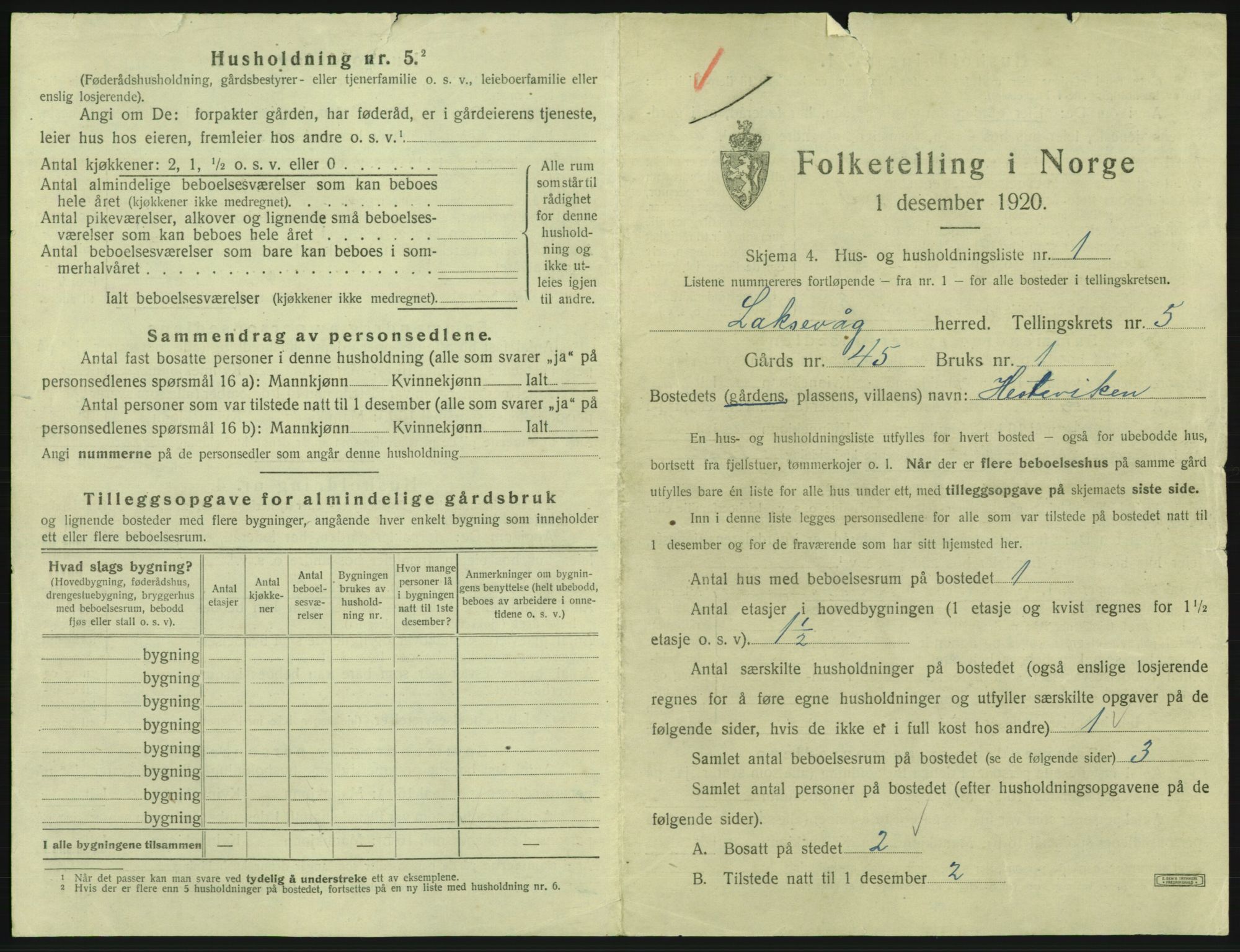 SAB, 1920 census for Laksevåg, 1920, p. 1196