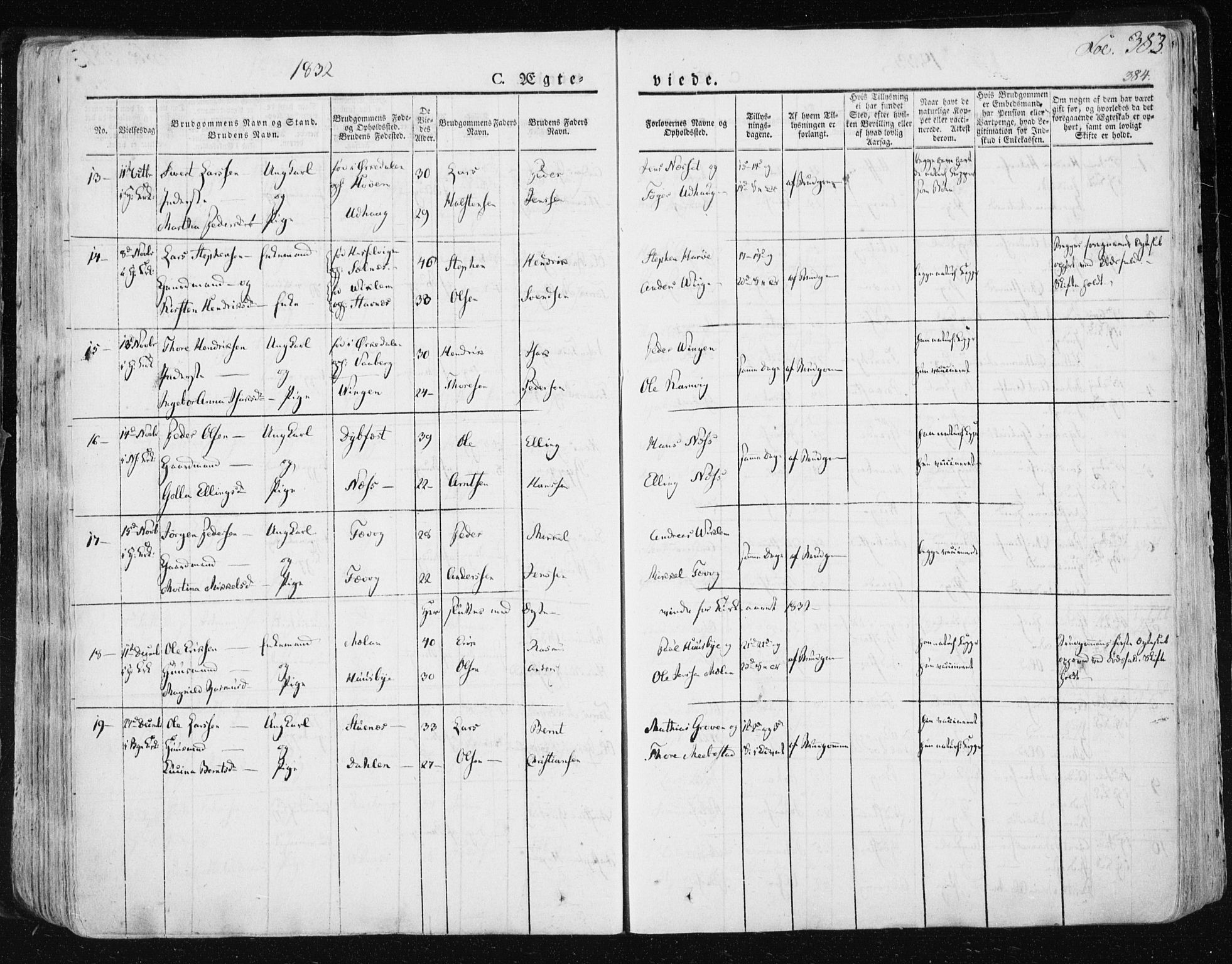 Ministerialprotokoller, klokkerbøker og fødselsregistre - Sør-Trøndelag, SAT/A-1456/659/L0735: Parish register (official) no. 659A05, 1826-1841, p. 383