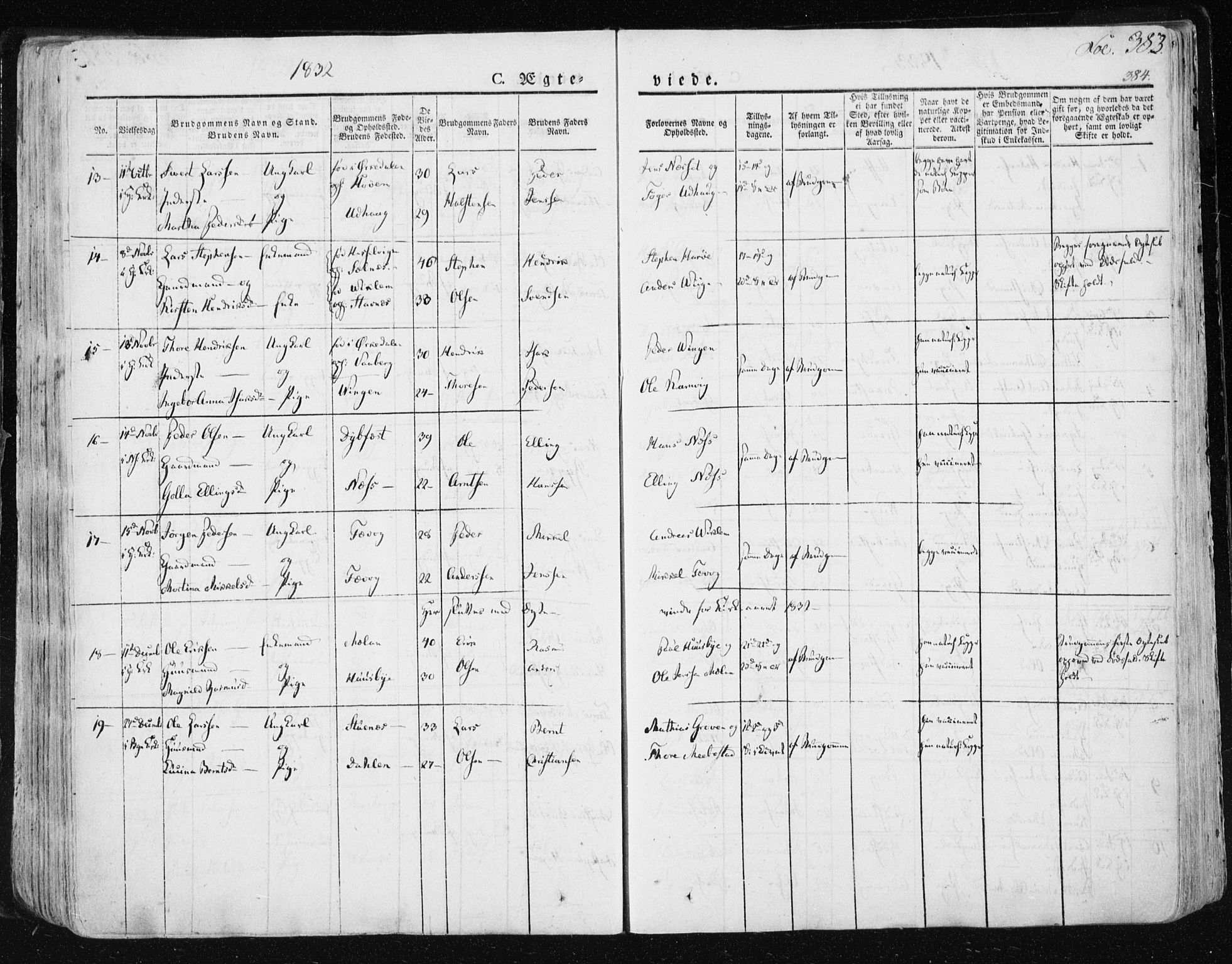 Ministerialprotokoller, klokkerbøker og fødselsregistre - Sør-Trøndelag, AV/SAT-A-1456/659/L0735: Parish register (official) no. 659A05, 1826-1841, p. 383