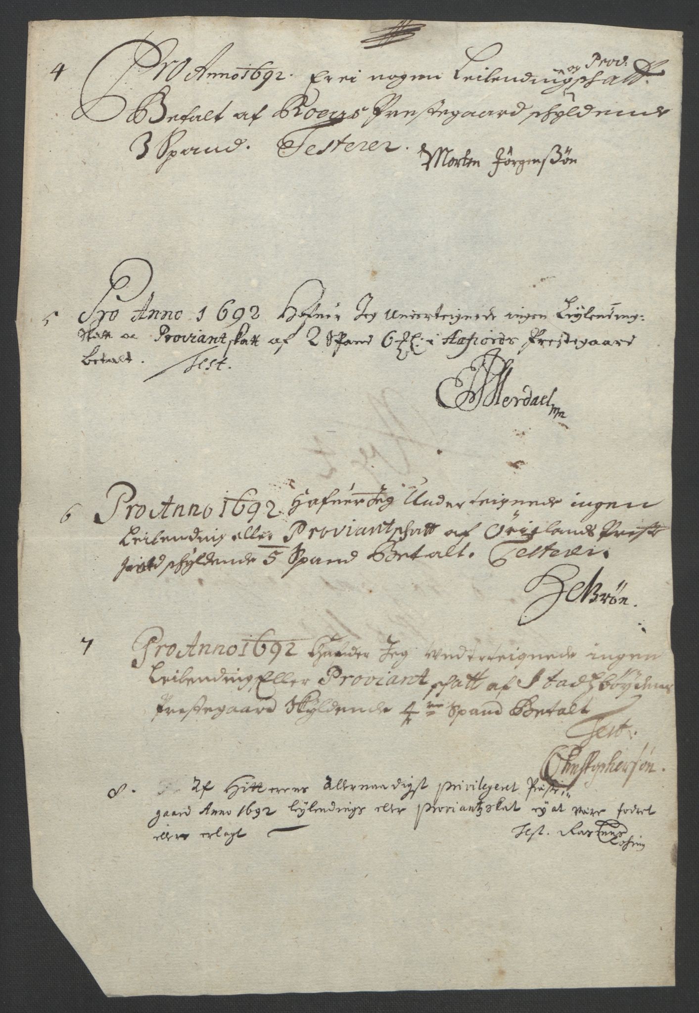 Rentekammeret inntil 1814, Reviderte regnskaper, Fogderegnskap, AV/RA-EA-4092/R57/L3849: Fogderegnskap Fosen, 1692-1693, p. 260