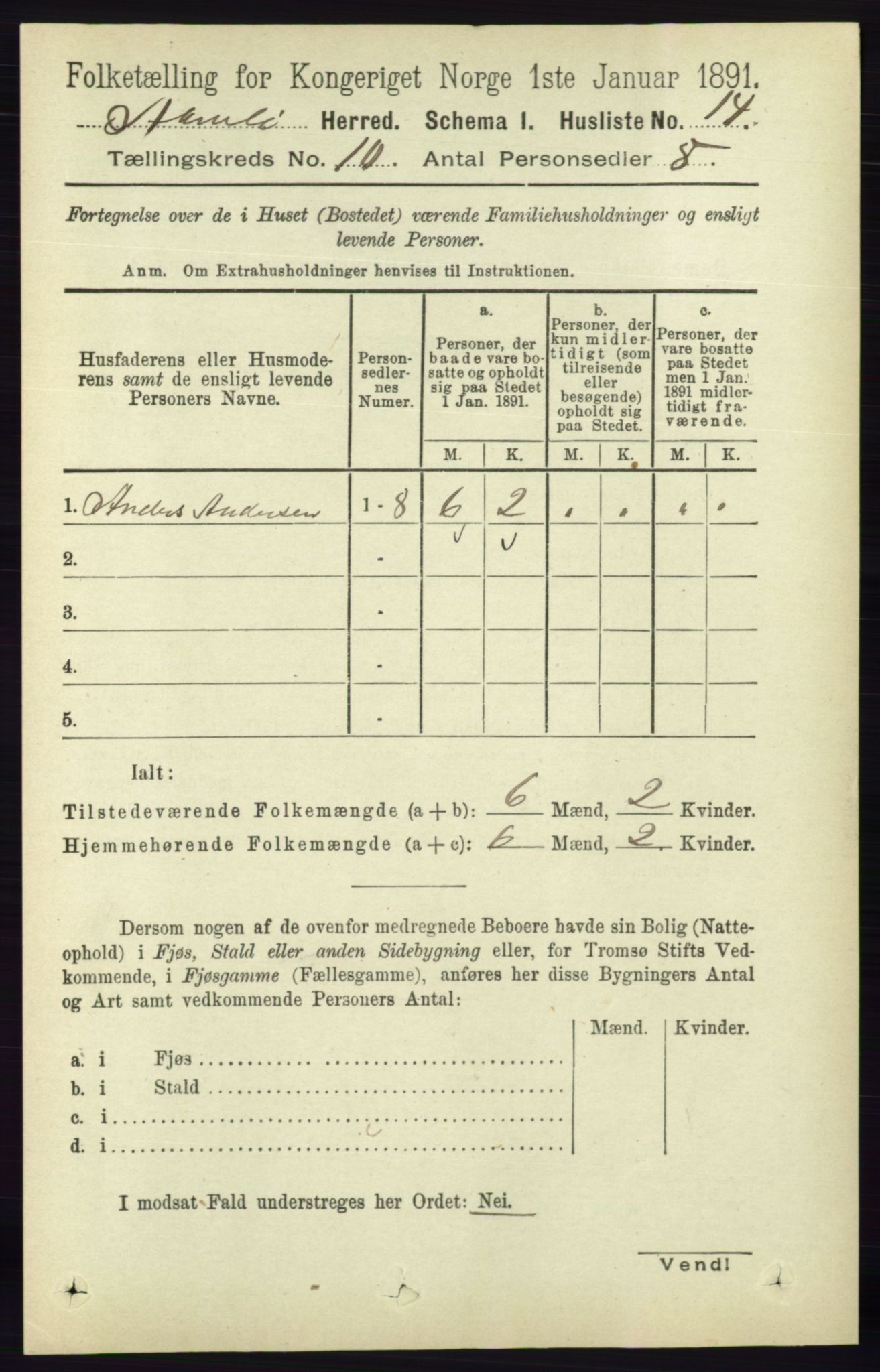 RA, 1891 census for 0929 Åmli, 1891, p. 1659