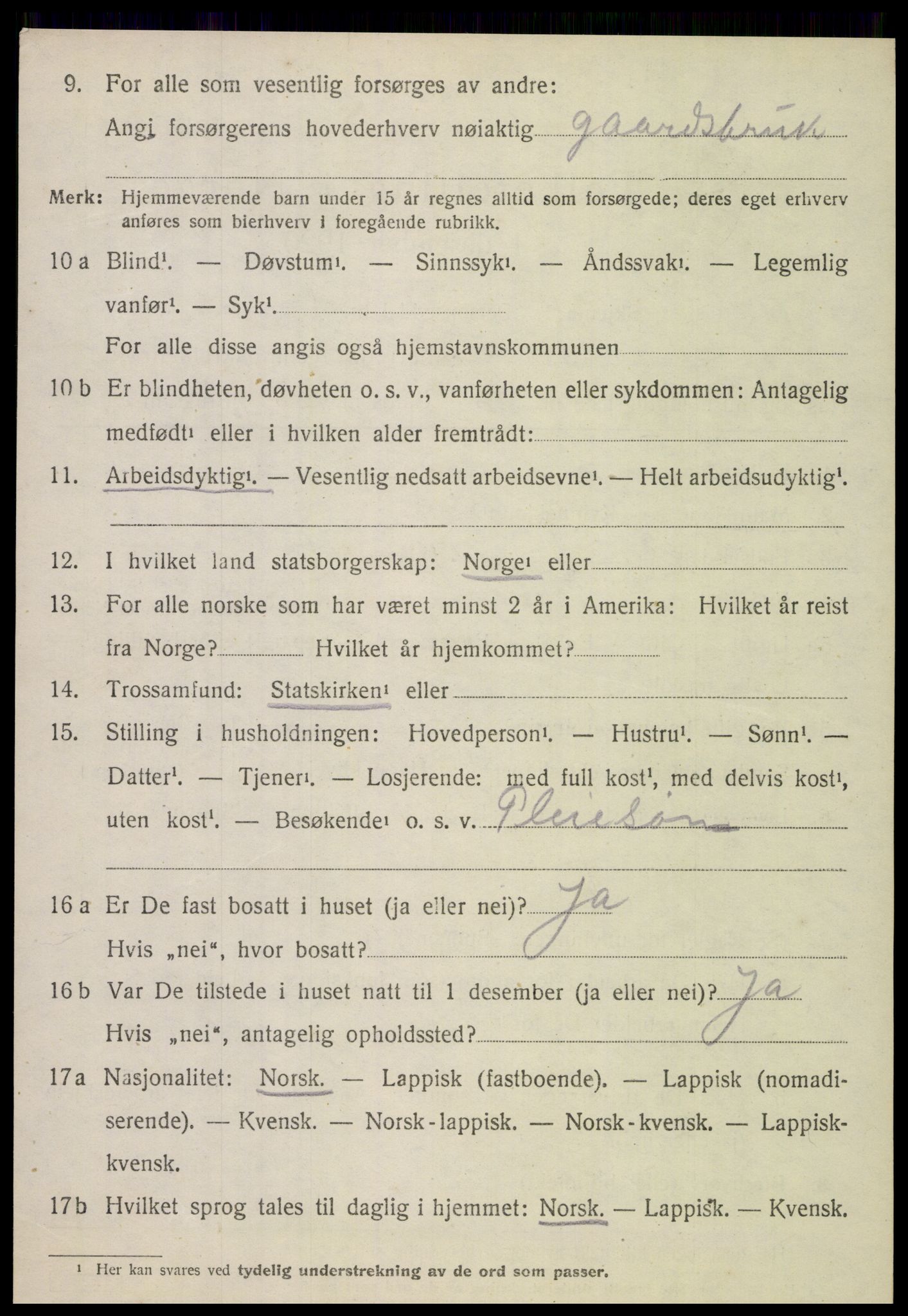 SAT, 1920 census for Hamarøy, 1920, p. 5687