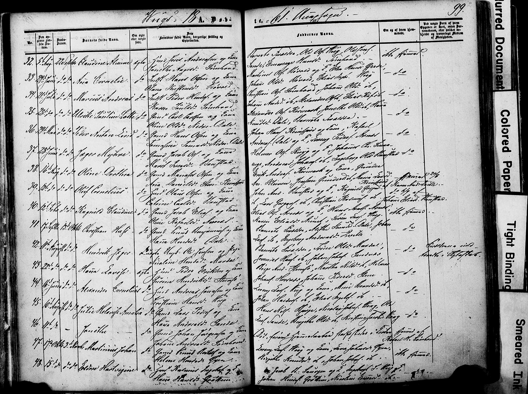 Ministerialprotokoller, klokkerbøker og fødselsregistre - Nordland, AV/SAT-A-1459/812/L0176: Parish register (official) no. 812A05, 1834-1874, p. 99