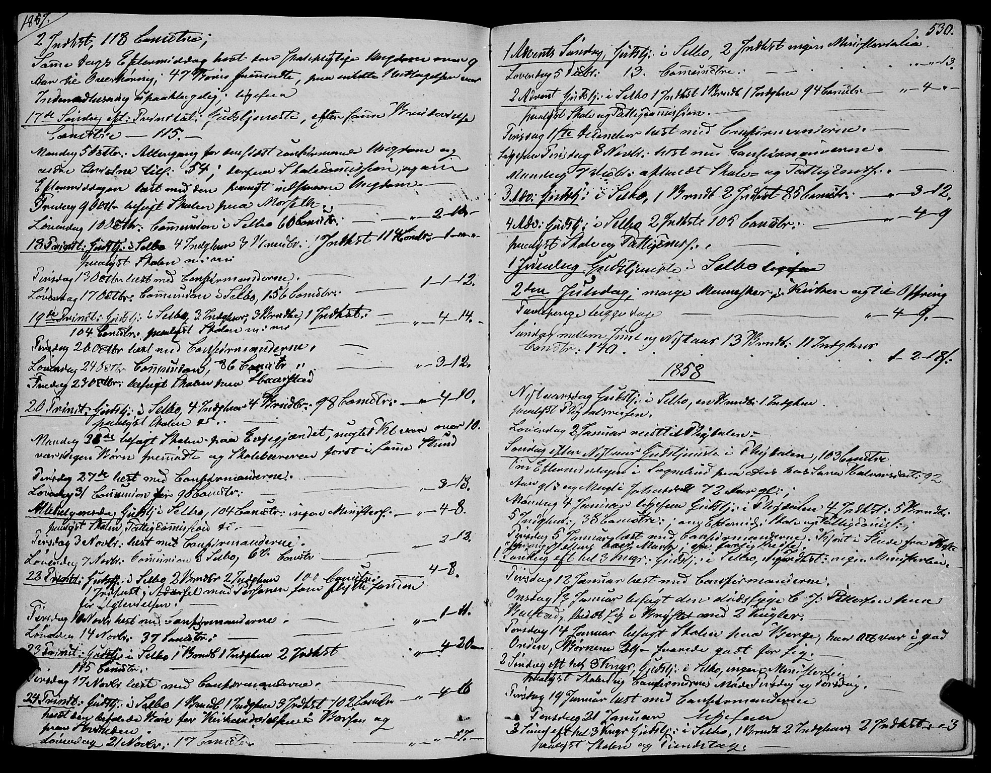 Ministerialprotokoller, klokkerbøker og fødselsregistre - Sør-Trøndelag, SAT/A-1456/695/L1145: Parish register (official) no. 695A06 /1, 1843-1859, p. 530
