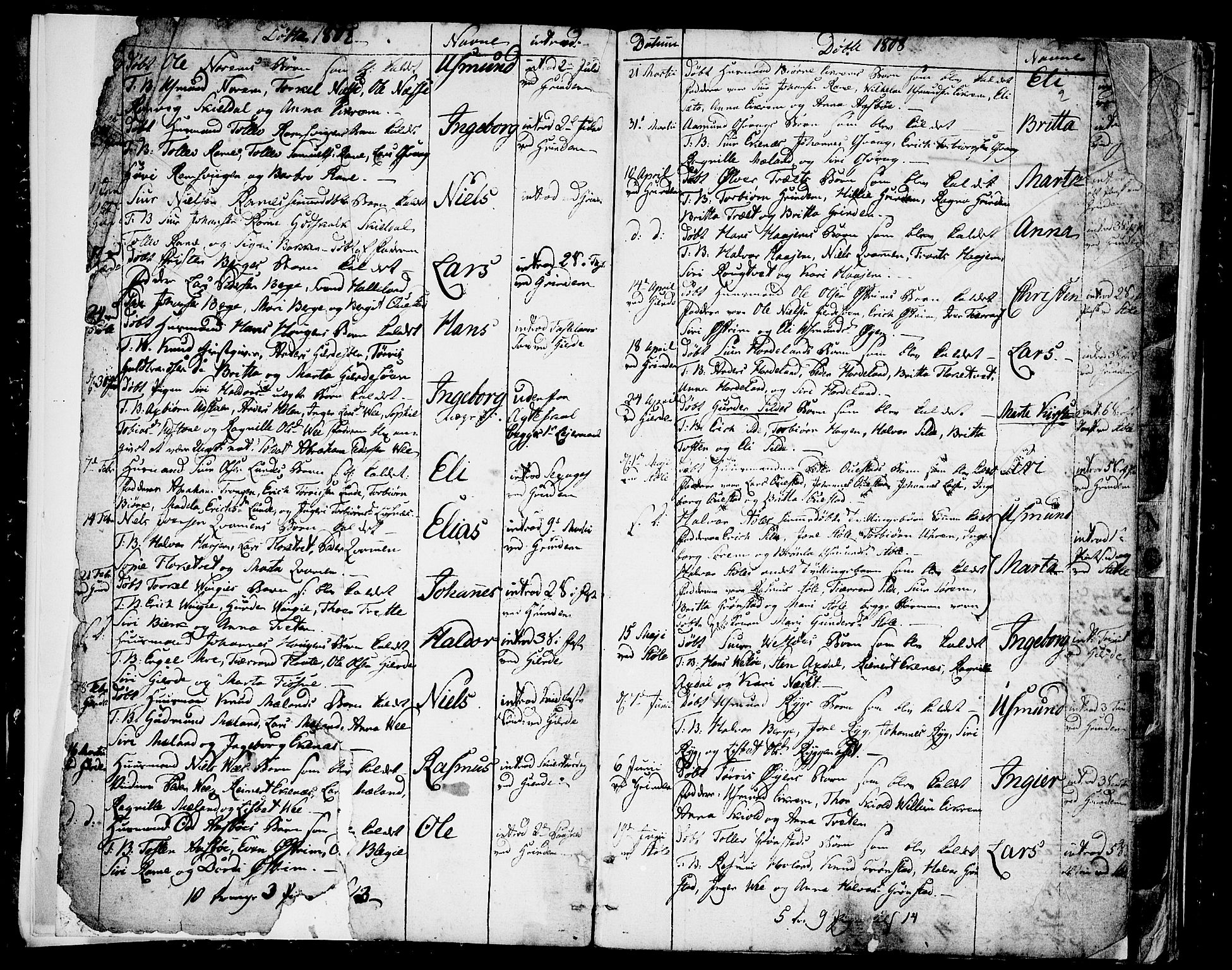 Etne sokneprestembete, AV/SAB-A-75001/H/Haa: Parish register (official) no. A 5, 1808-1817