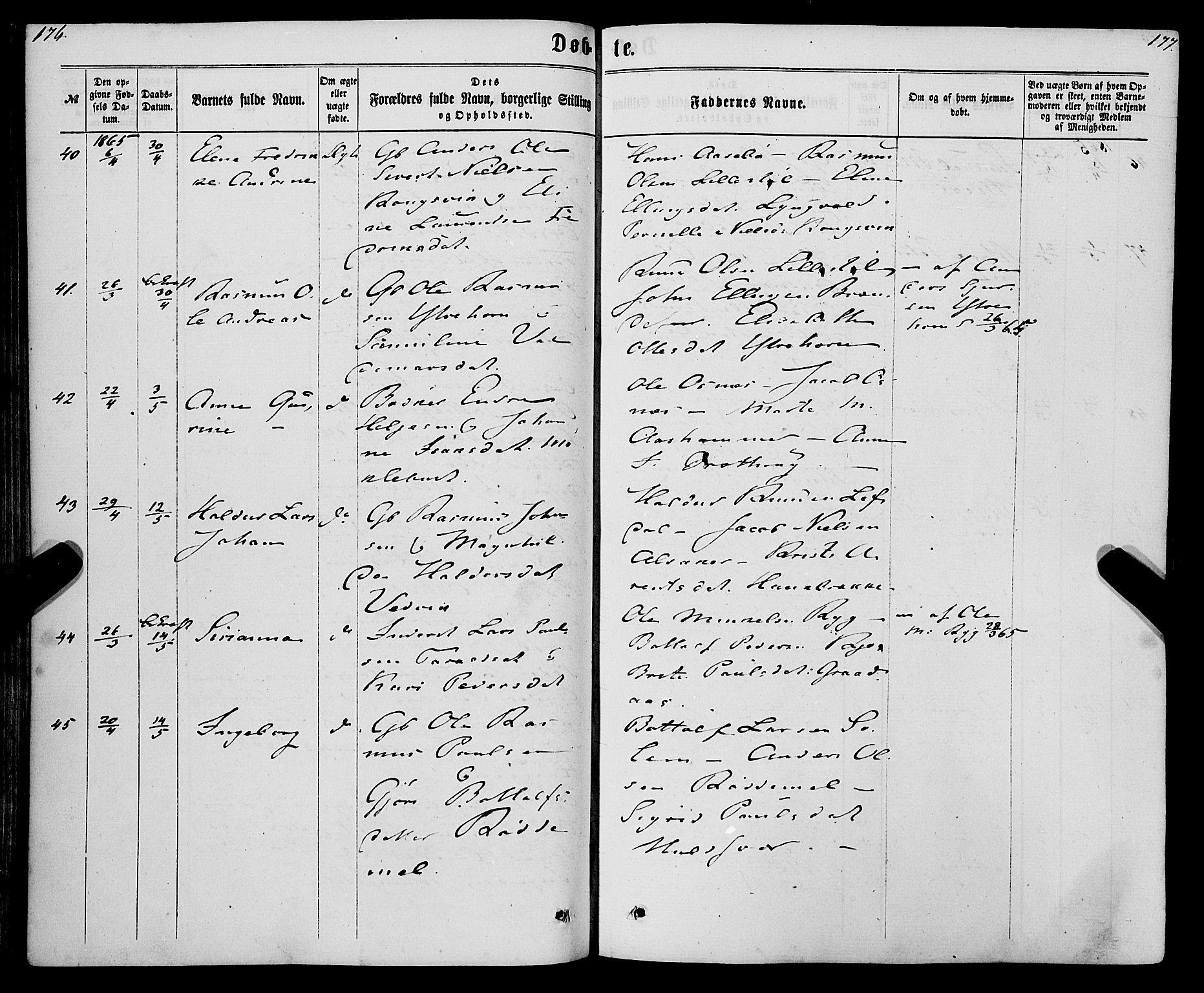 Eid sokneprestembete, SAB/A-82301/H/Haa/Haaa/L0009: Parish register (official) no. A 9, 1861-1868, p. 176-177