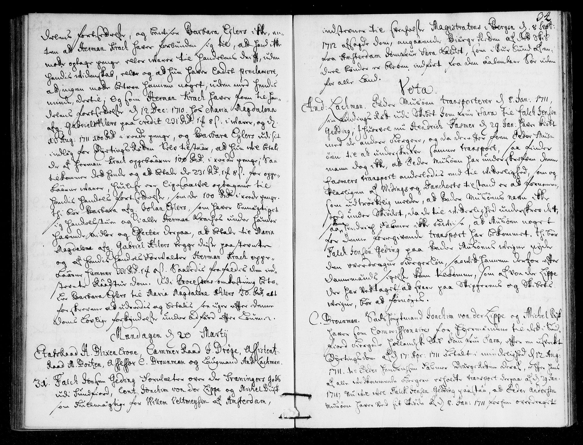 Overhoffretten 1667-1797, AV/RA-EA-2884/Ac/L0148: Voteringsprotokoll, 1713, p. 33b-34a