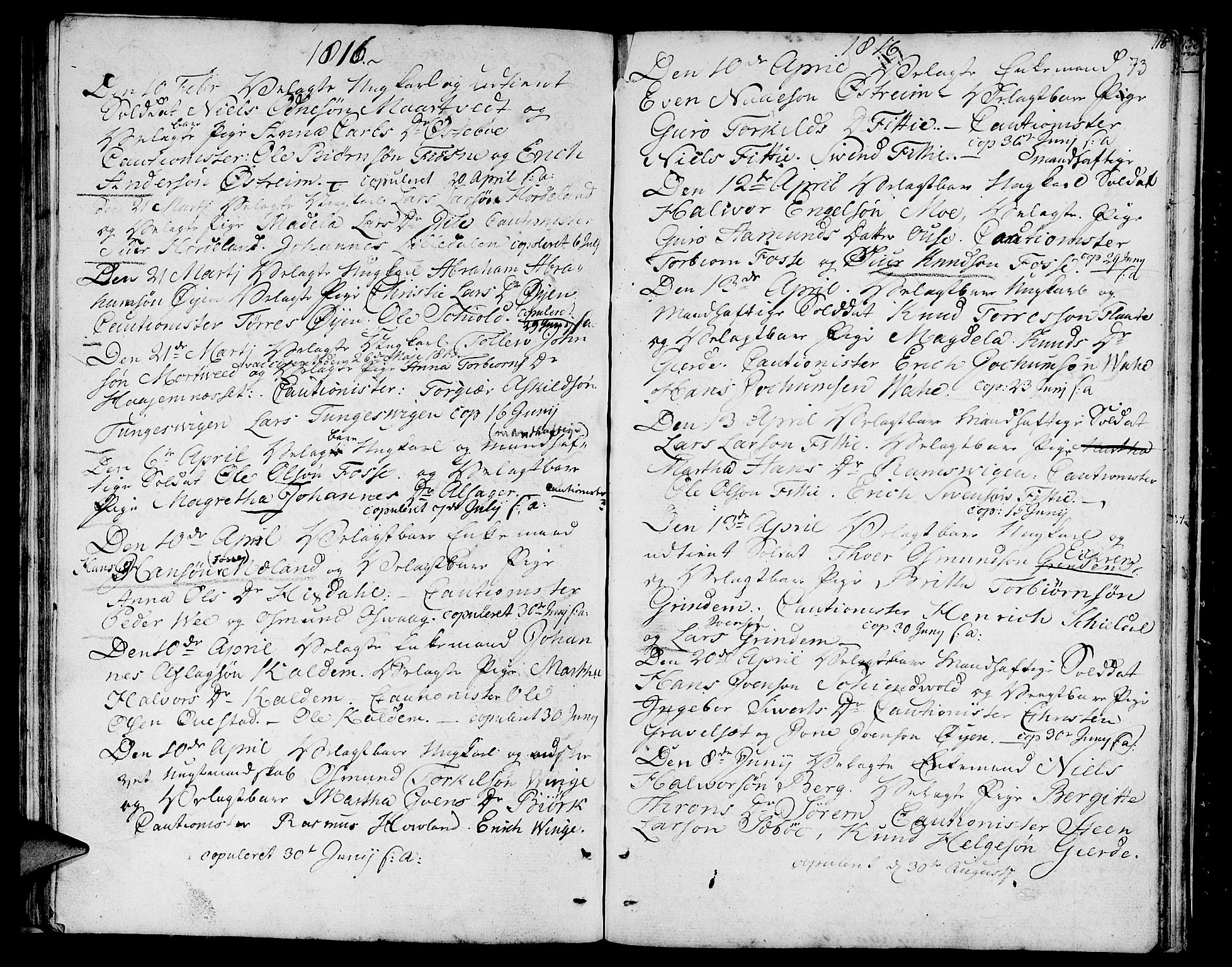 Etne sokneprestembete, AV/SAB-A-75001/H/Haa: Parish register (official) no. A 5, 1808-1817, p. 73