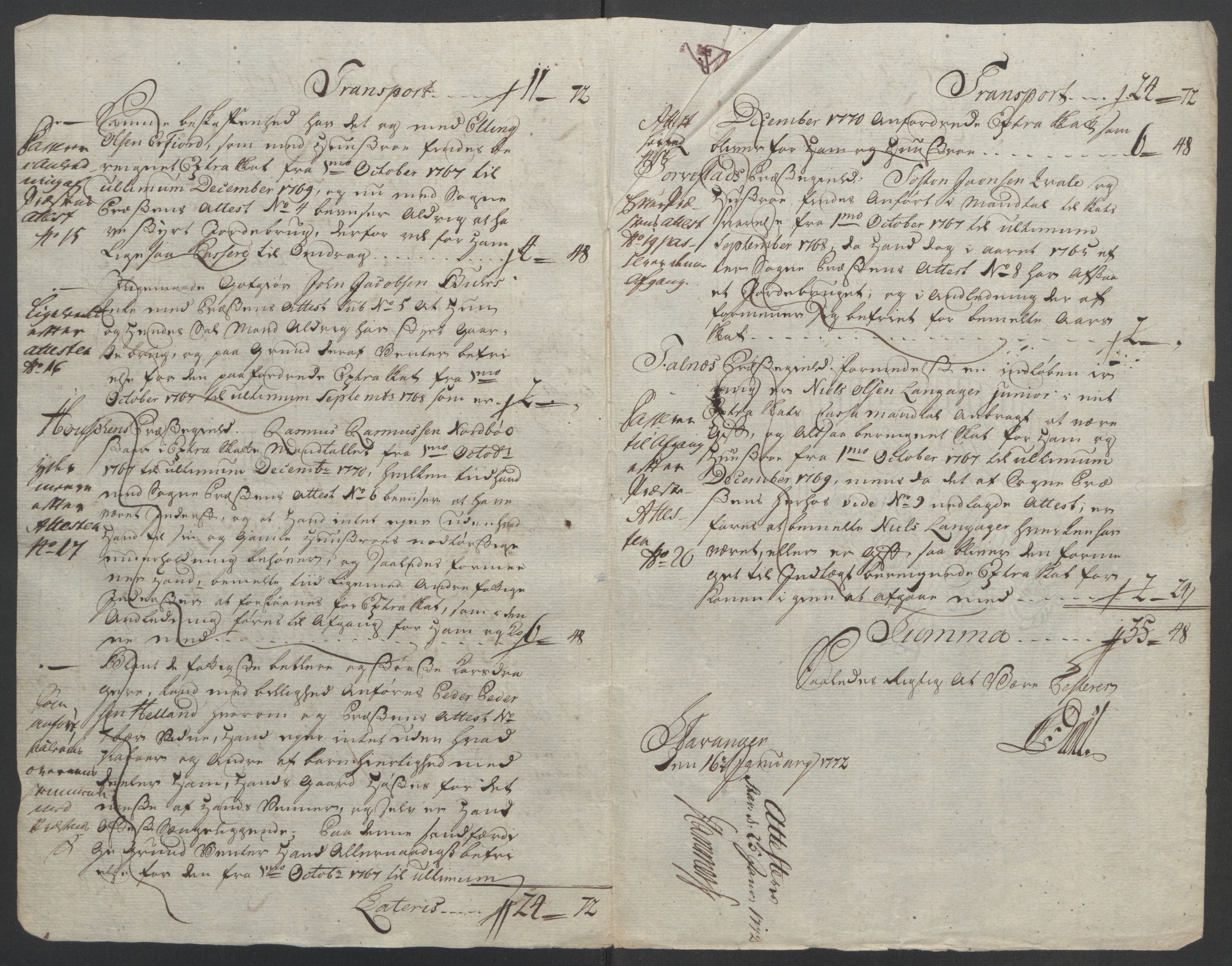 Rentekammeret inntil 1814, Reviderte regnskaper, Fogderegnskap, RA/EA-4092/R47/L2972: Ekstraskatten Ryfylke, 1762-1780, p. 232