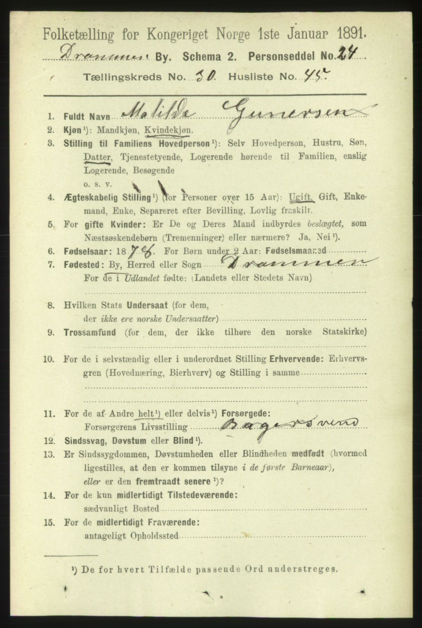 RA, 1891 census for 0602 Drammen, 1891, p. 18693