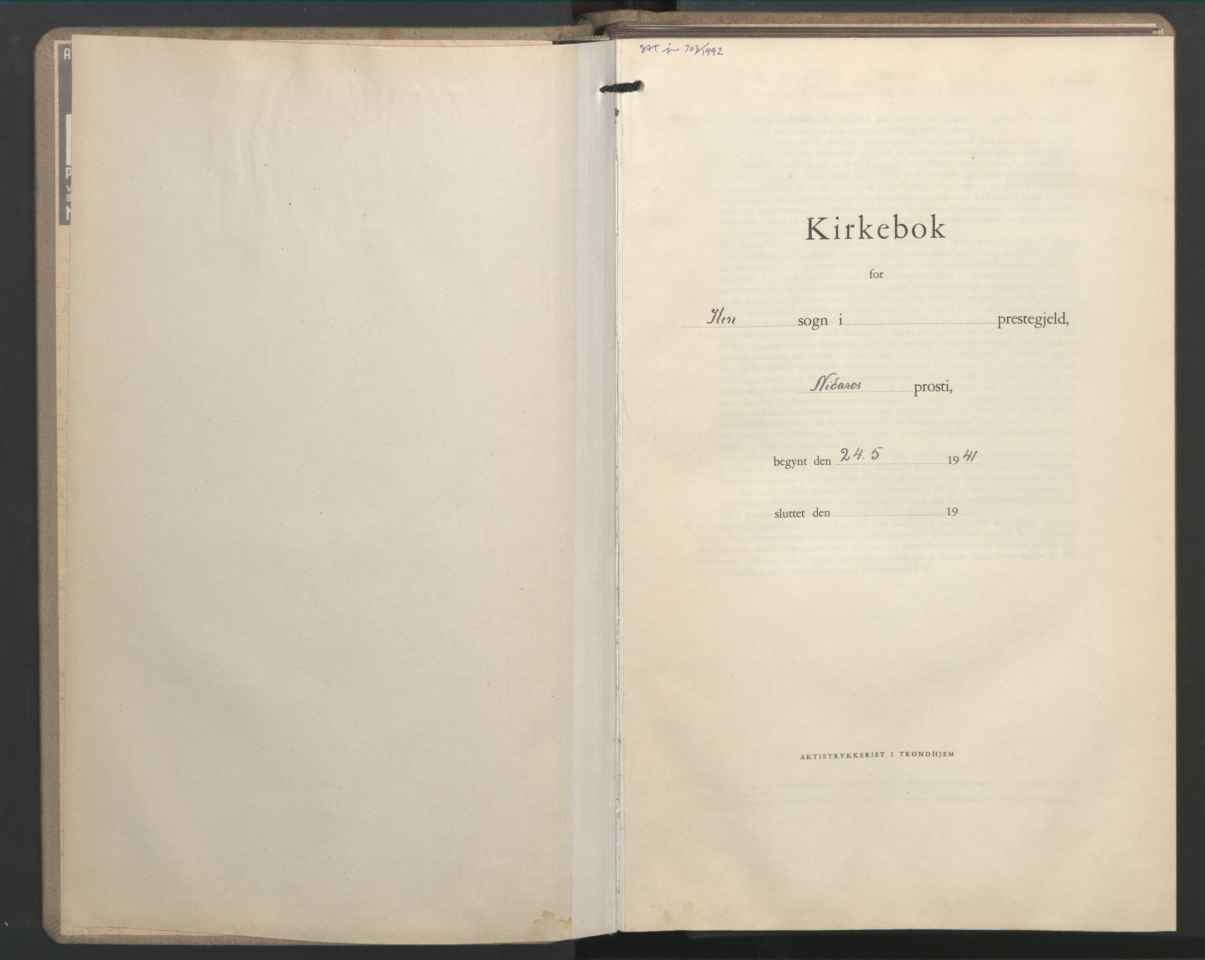 Ministerialprotokoller, klokkerbøker og fødselsregistre - Sør-Trøndelag, AV/SAT-A-1456/603/L0177: Parish register (copy) no. 603C05, 1941-1952