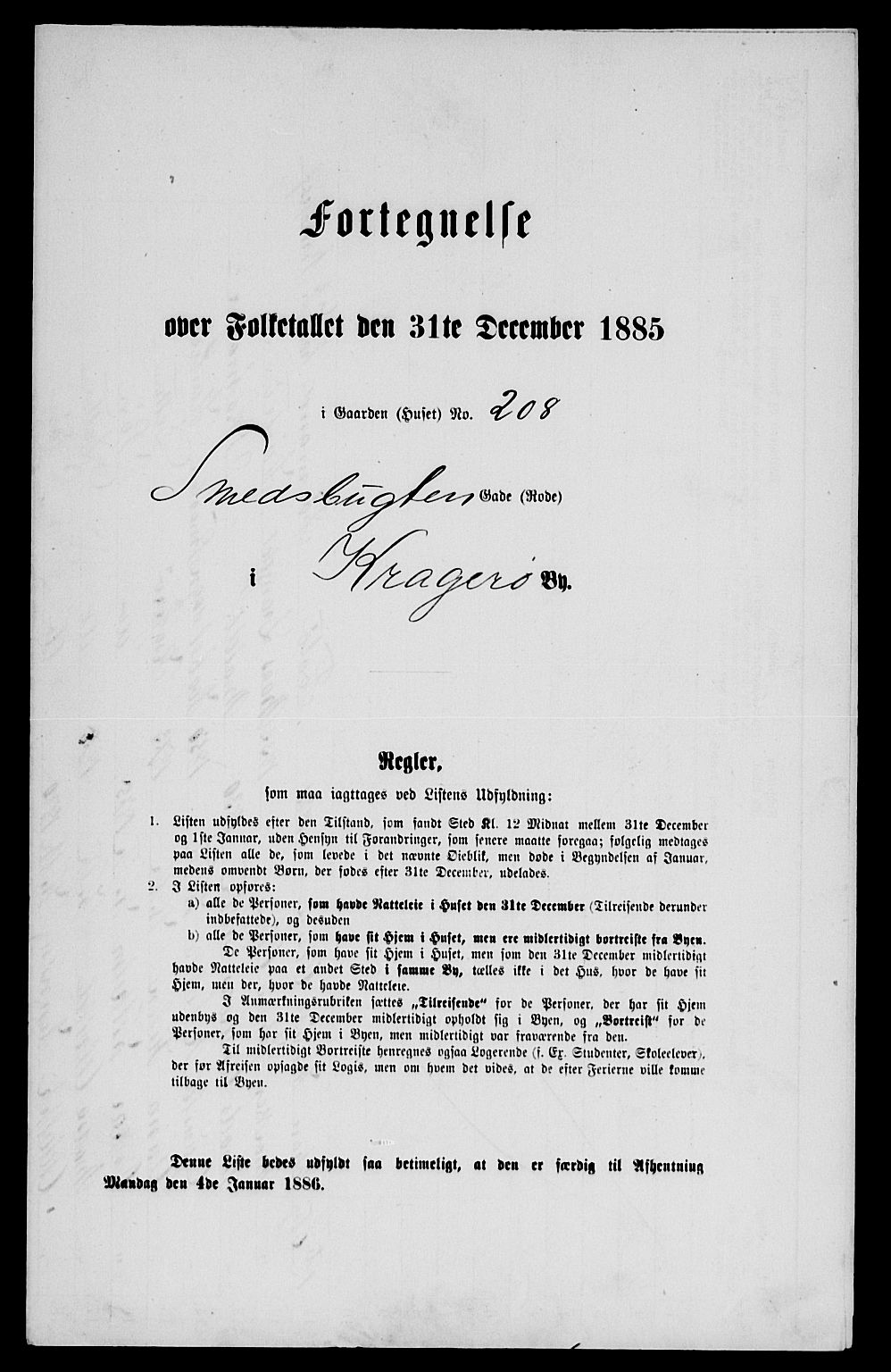 SAKO, 1885 census for 0801 Kragerø, 1885, p. 266